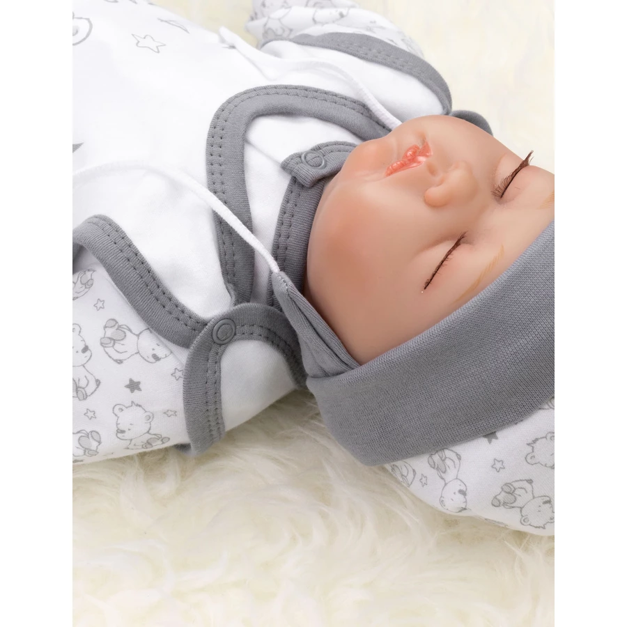 Baby Sweets 3tlg Set Strampler + Shirt + Mütze A star is born weiß grau