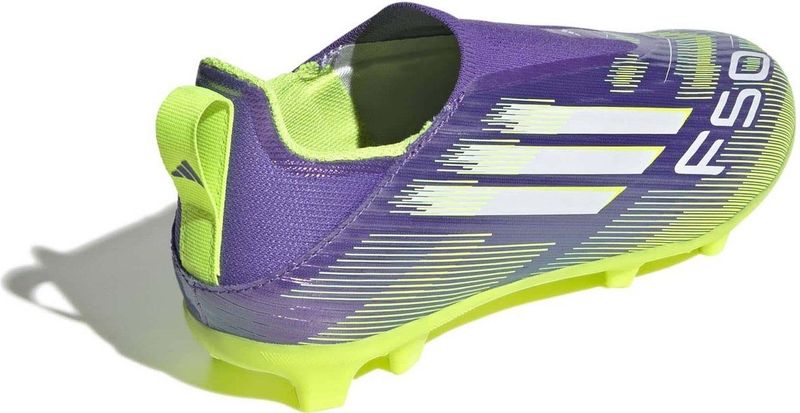 adidas Uniseks-Kind F50 LEAGUE Laceless Firm Ground Football Boots Kids, Purple Rush/Cloud White/Lucid Lemon, 30 1/2 EU