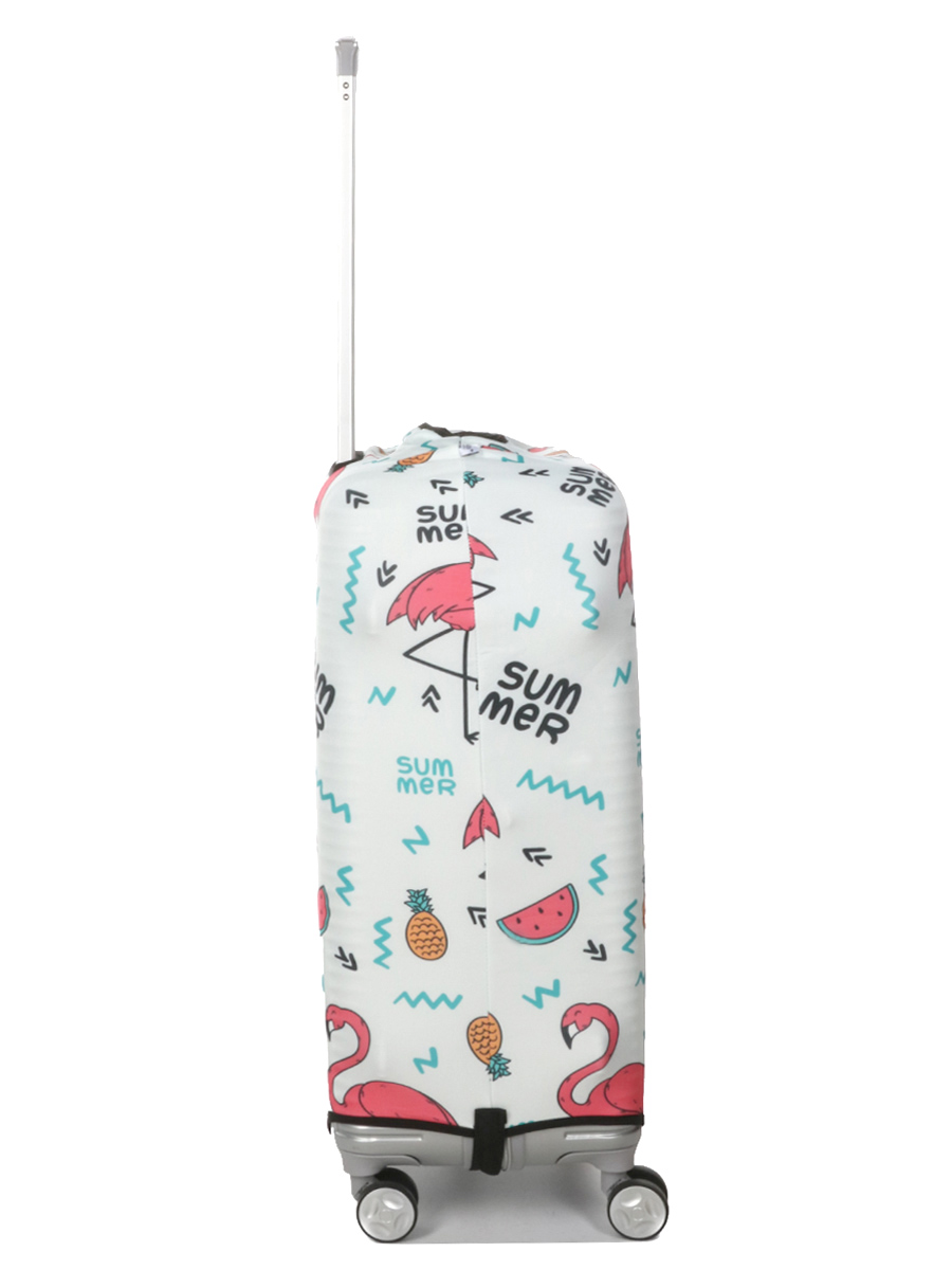 Housse de valise Periea White with Summer Flamingos M