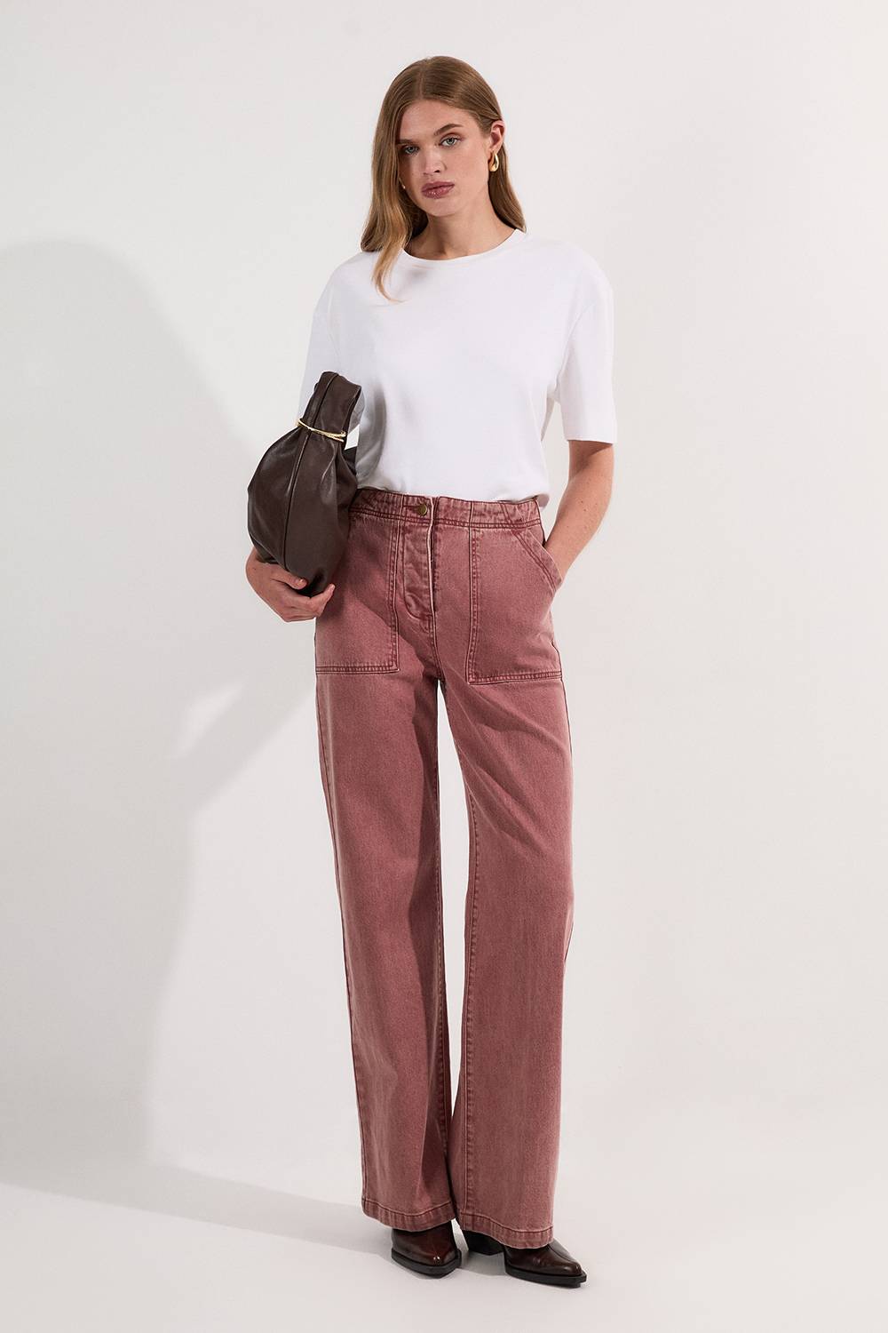 KarenMillen Jean Droit en Denim Coloré
