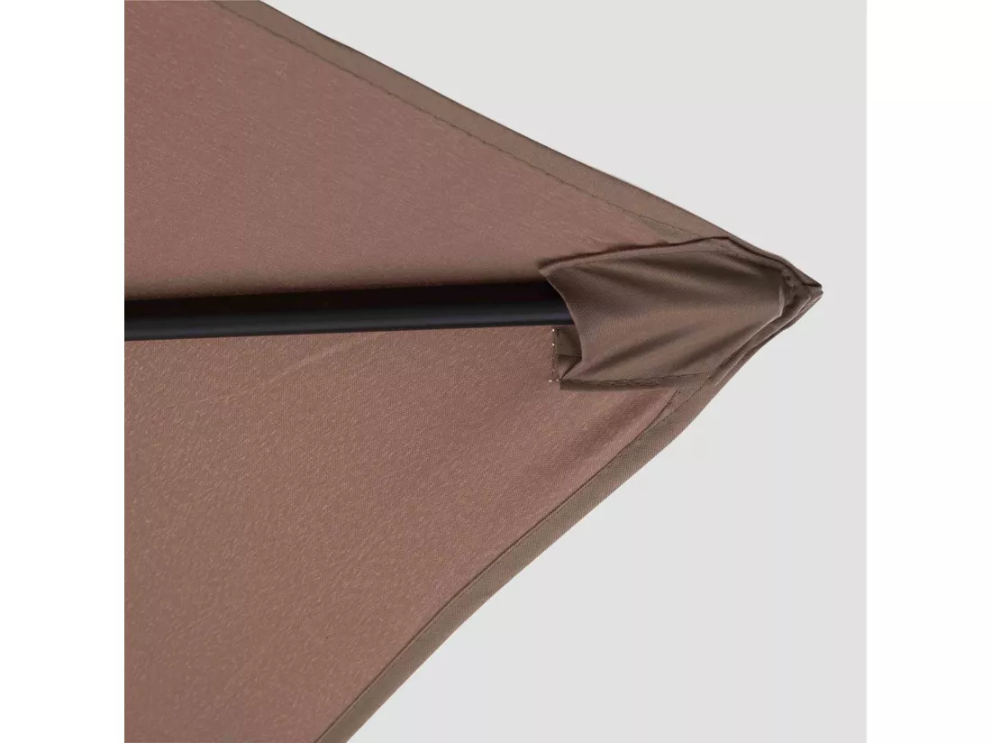 Parasol déporté 3x3m aluminium taupe - Genova