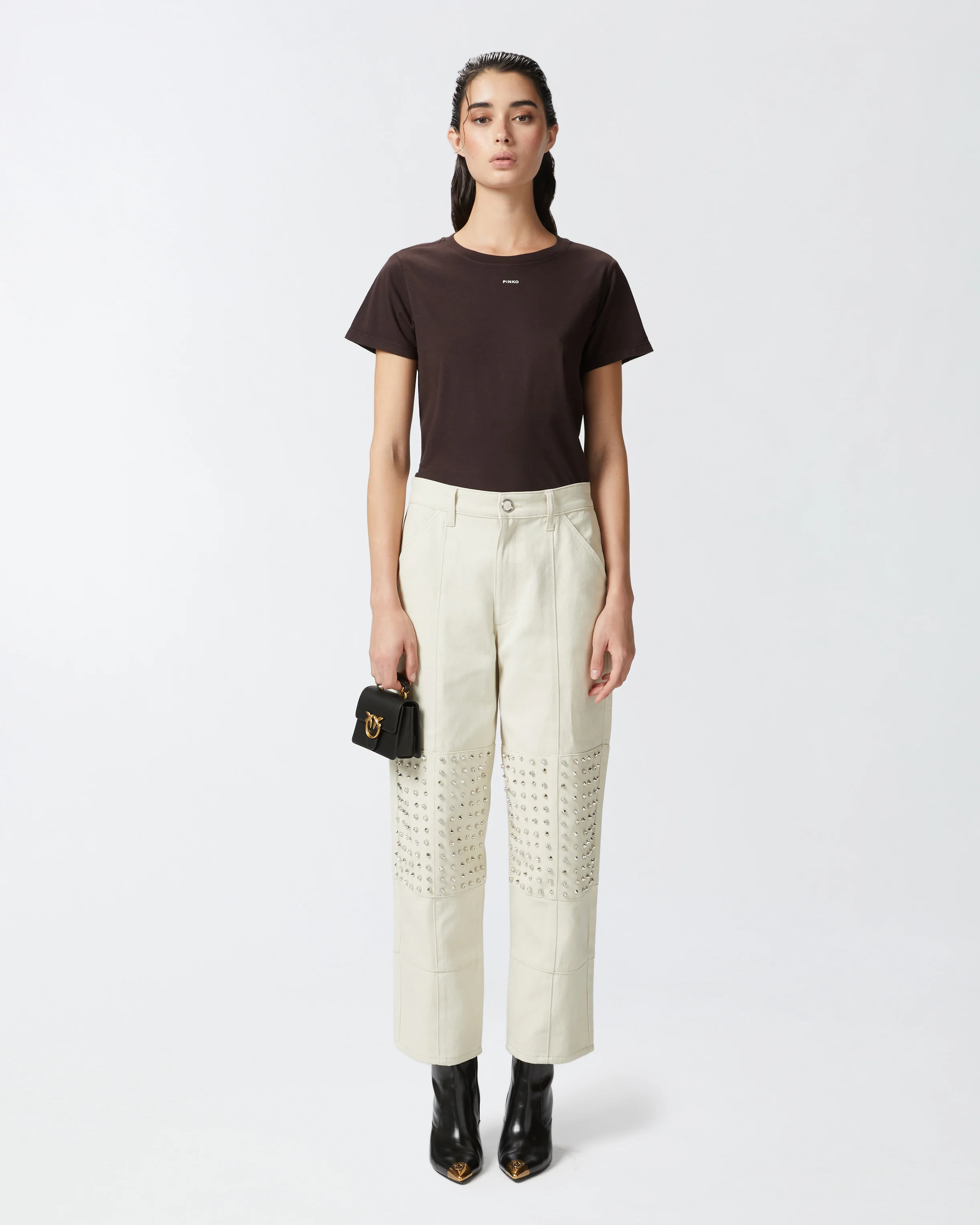 T-shirt à minilogo pinko | Marron