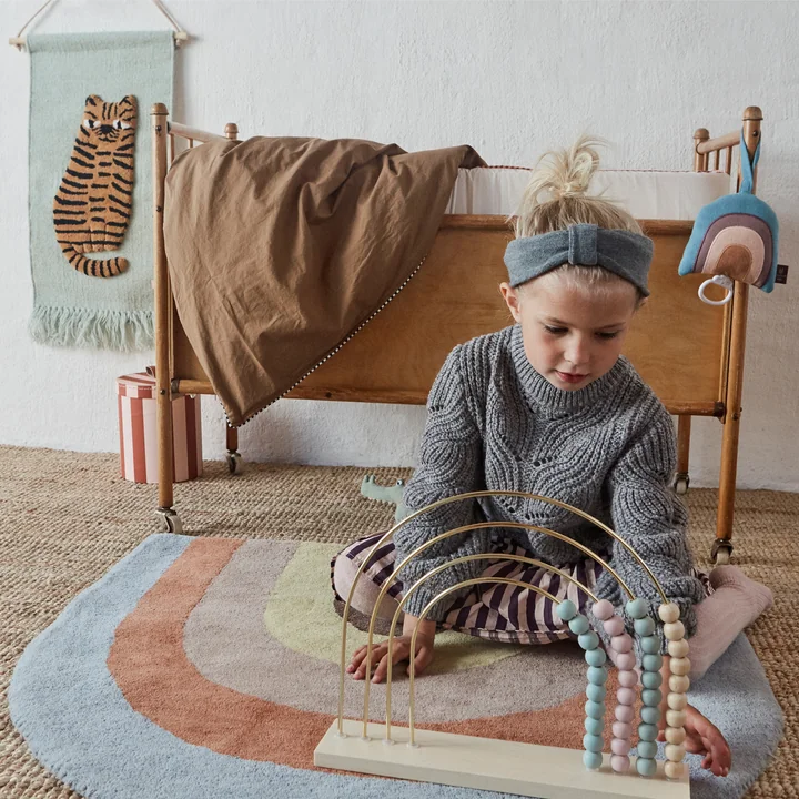 OYOY - Rainbow Kinderteppich, 88 x 90 cm, schoko