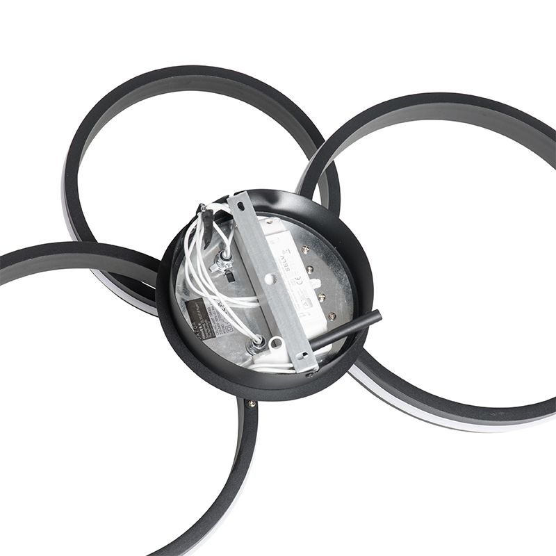 Plafondlamp zwart incl. LED 3-staps dimbaar 3-lichts - Navara