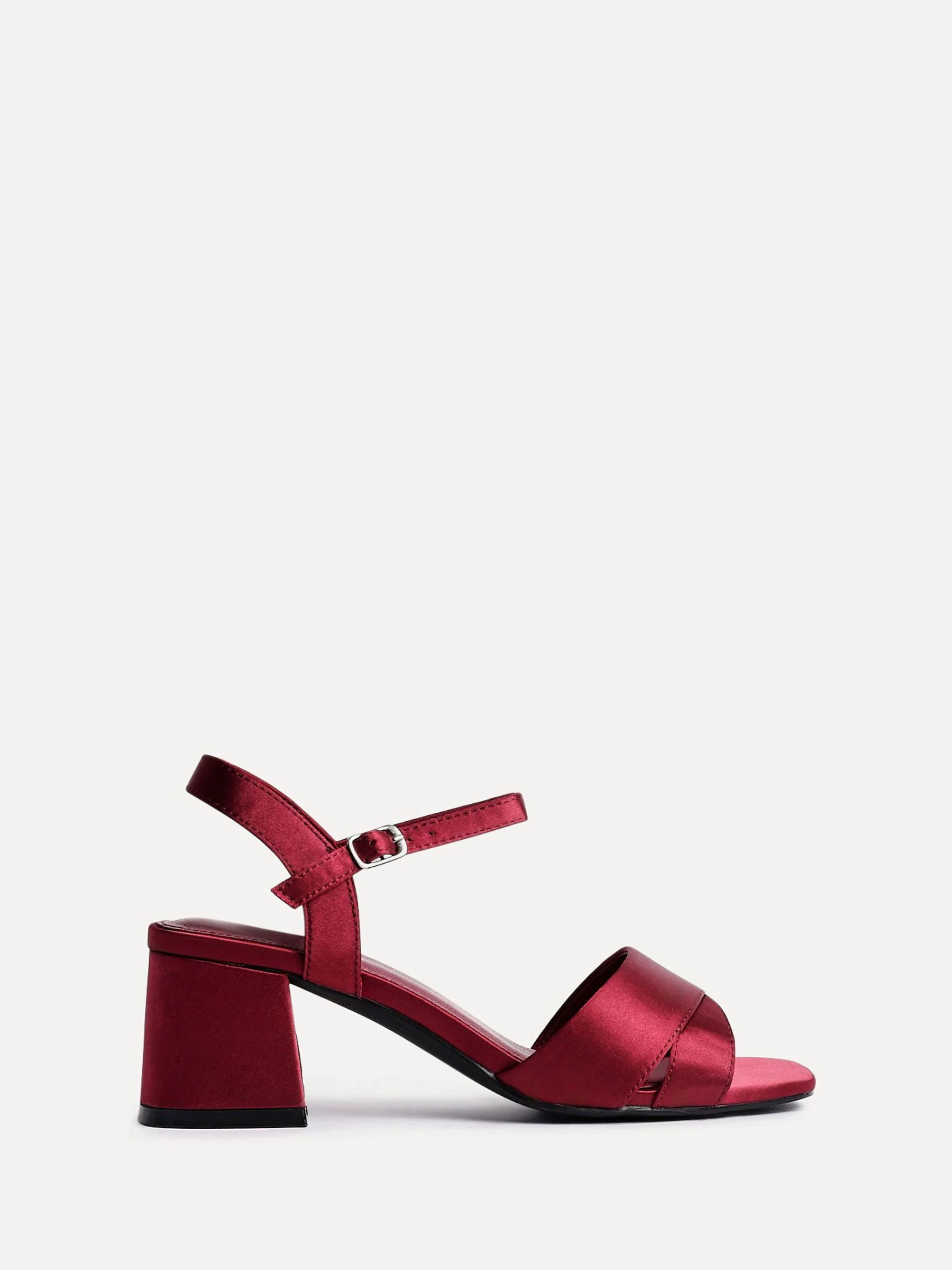 Rood - Linzi Wide Fit Vivian Heeled Sandals With Crossover Front Strap
