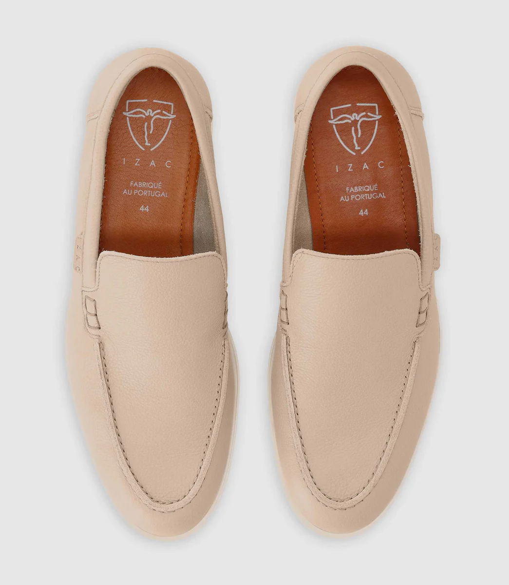 Mocassins en cuir beige
