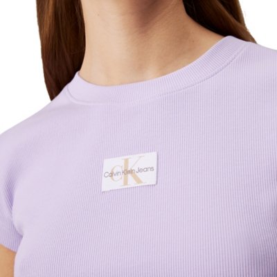 Tee-shirt à manches courtes femme Woven Label CALVIN KLEIN