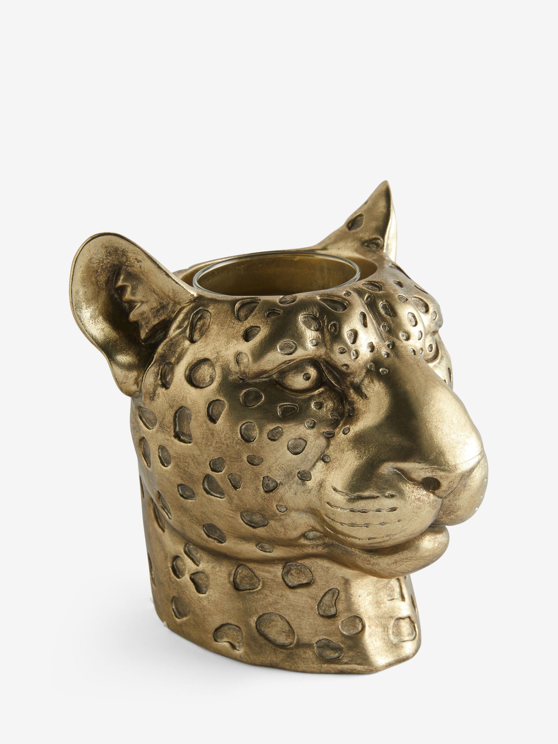 Cheetah Head Decorative Vase