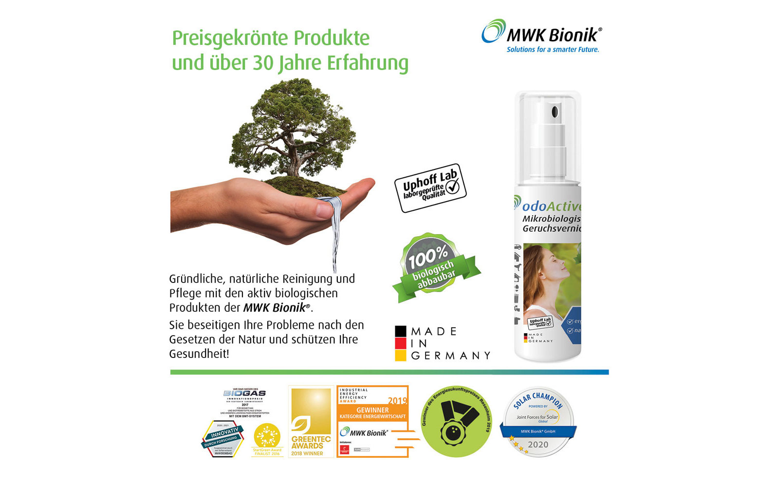 MWK Bionik odoActive mikrobiologischer Geruchsvernichter 100 ml