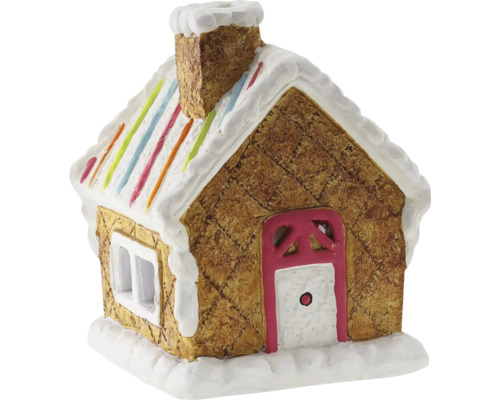 Kerstdecoratie keramiek peperkoekenhuisje 11 x 10,5 x 14 cm