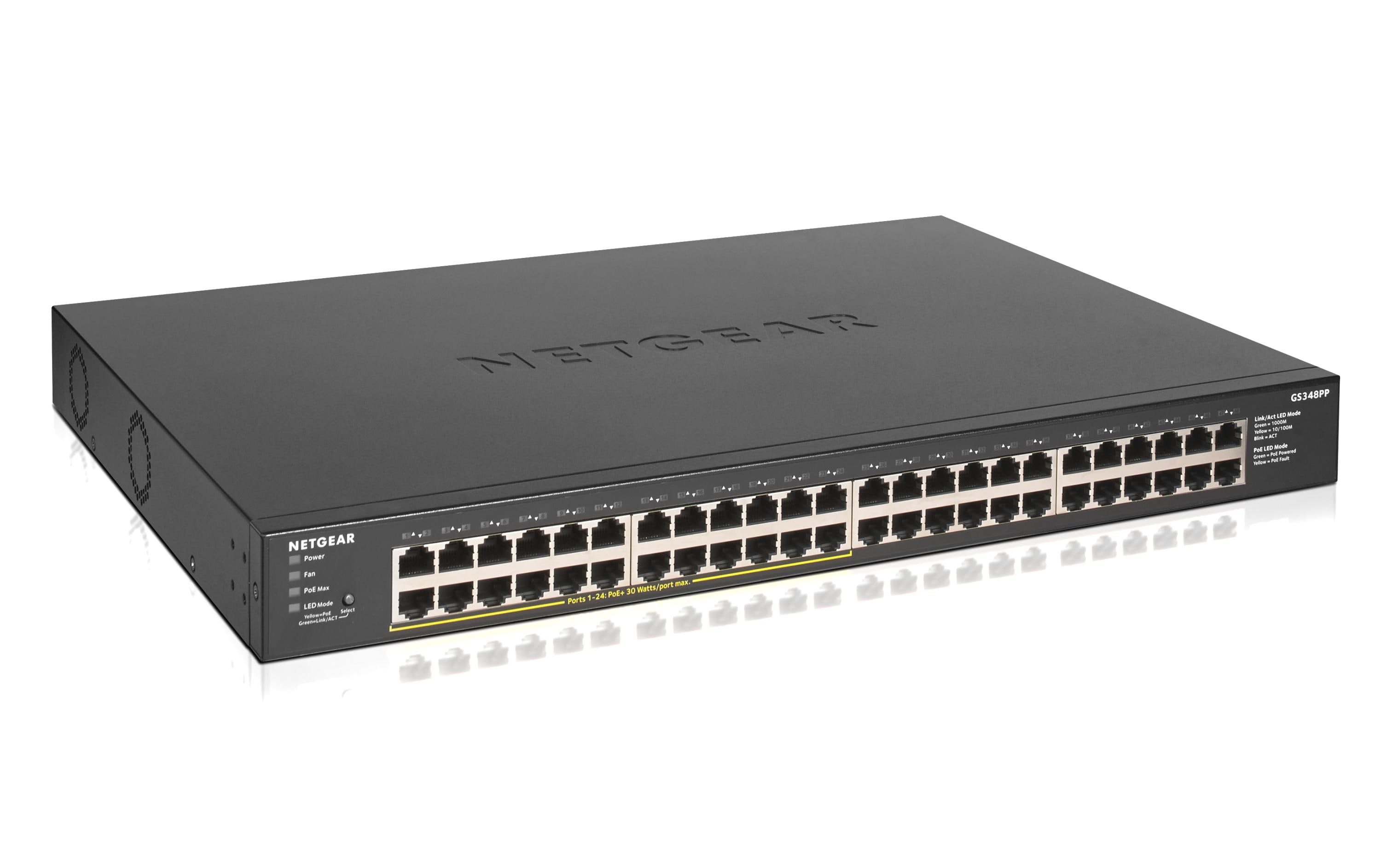 PoE+ Switch GS348PP-100EUS 48 Port<br>unmanaged Gigabit-Ethernet-PoE + -Switch mit 48 Ports von NETGEAR (GS348PP)