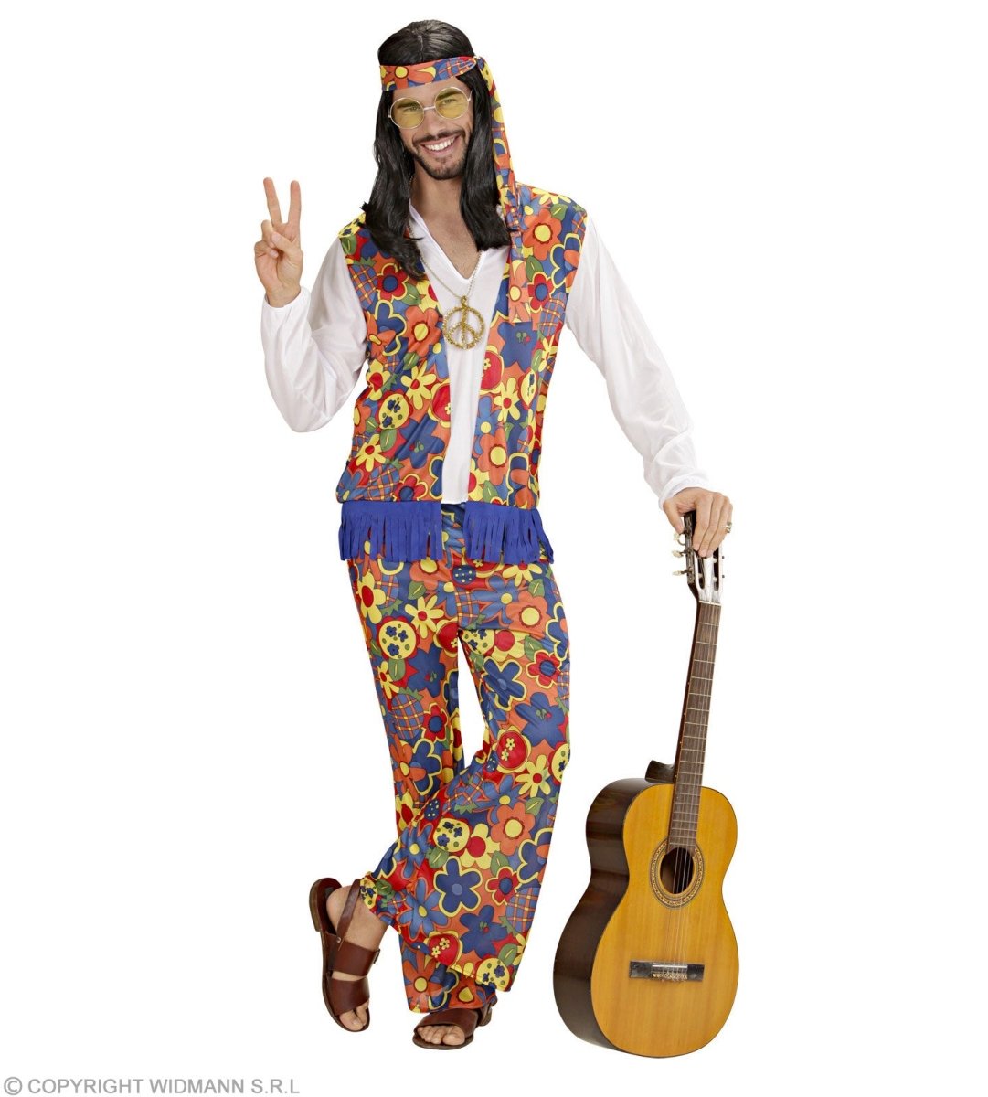 Hippie 60S Kostuum Heren Bloemen