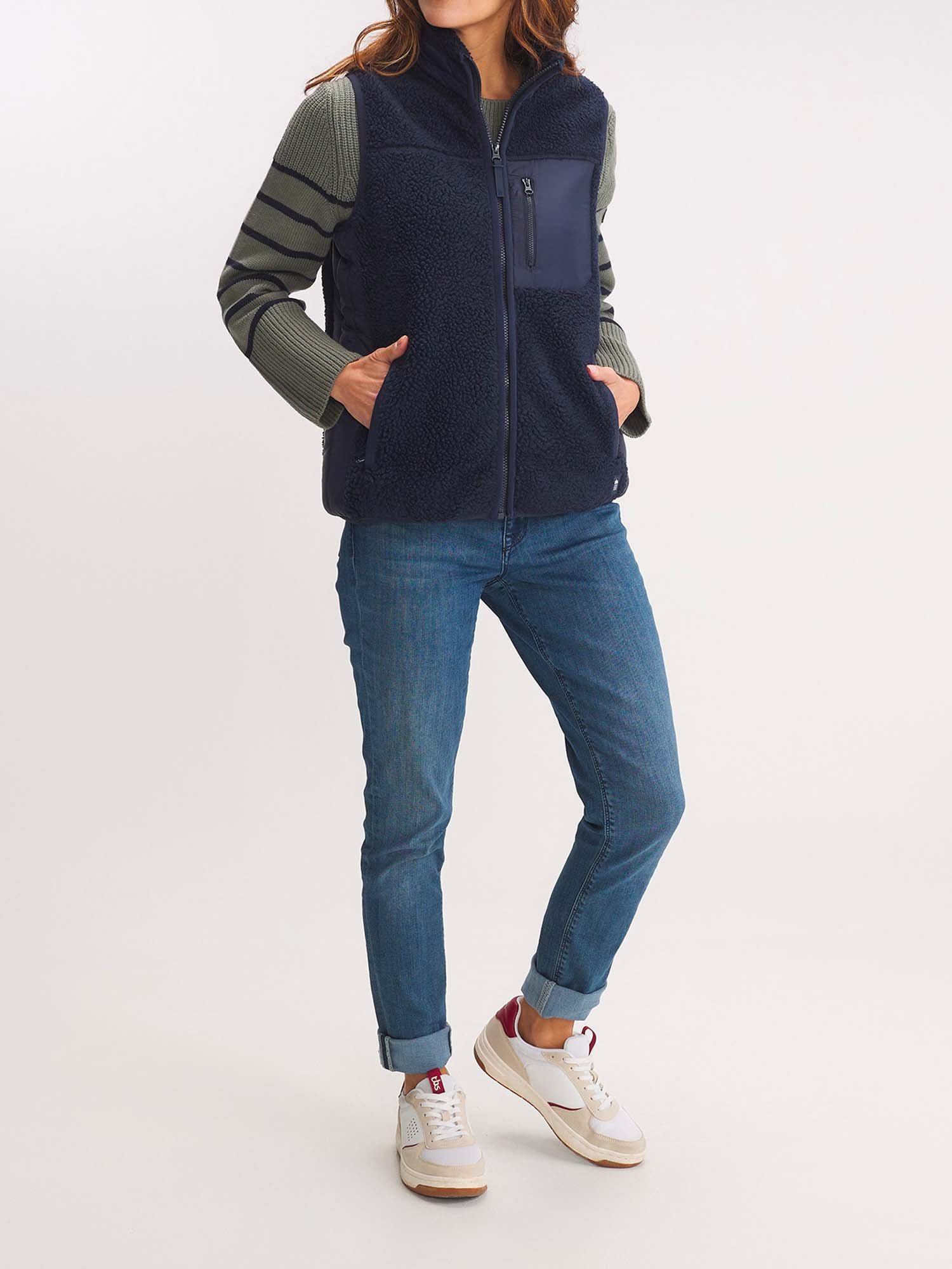 Polaire Femme Sans Manches Marine