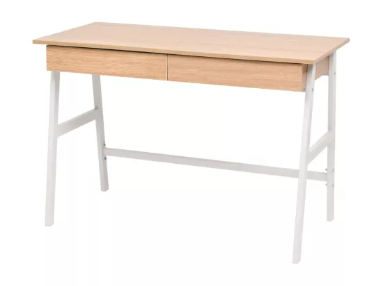 Table d'écriture 110x55x75 cm Chêne et blanc
