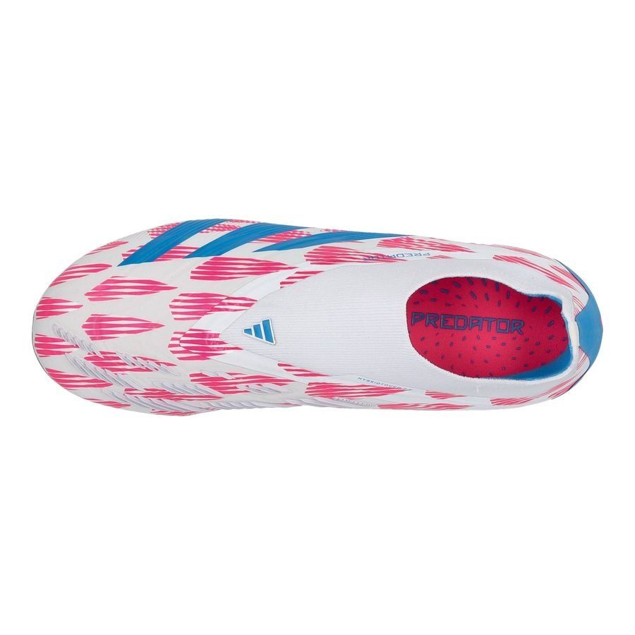 adidas Predator Elite Laceless FG Reemergence - Blanc/Bleu/Rose Enfant