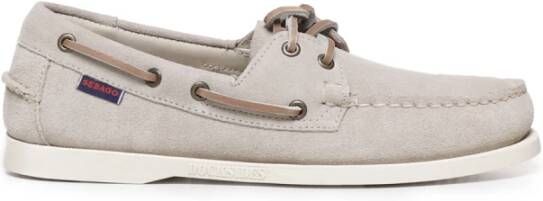 Sebago Authentic Original Boat Shoe Suede Leather Dove Grey Loafers