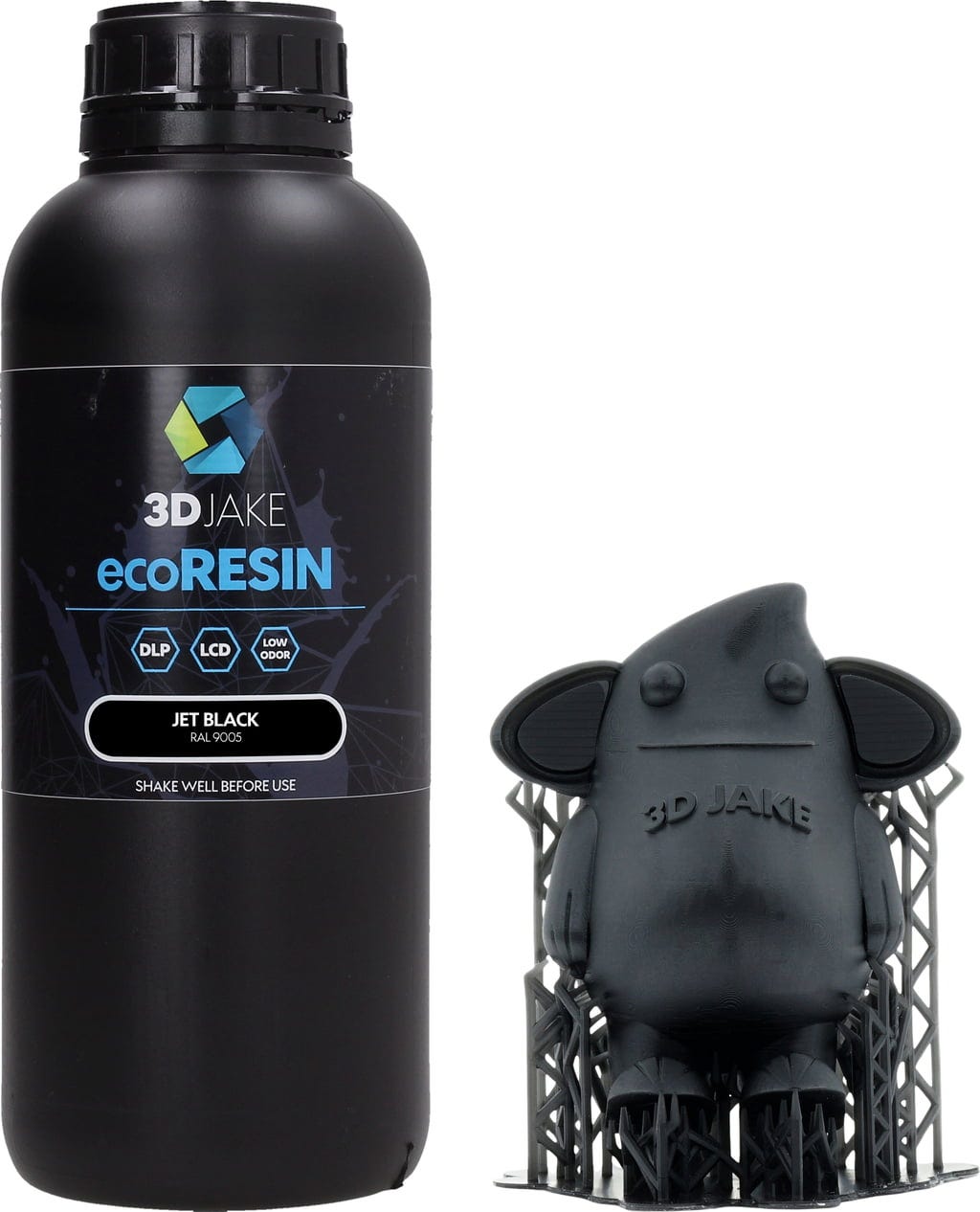 3DJAKE  ecoResin Tiefschwarz, 1.000 g    Günstiges Allround-Resin für LCD- & DLP-Drucker