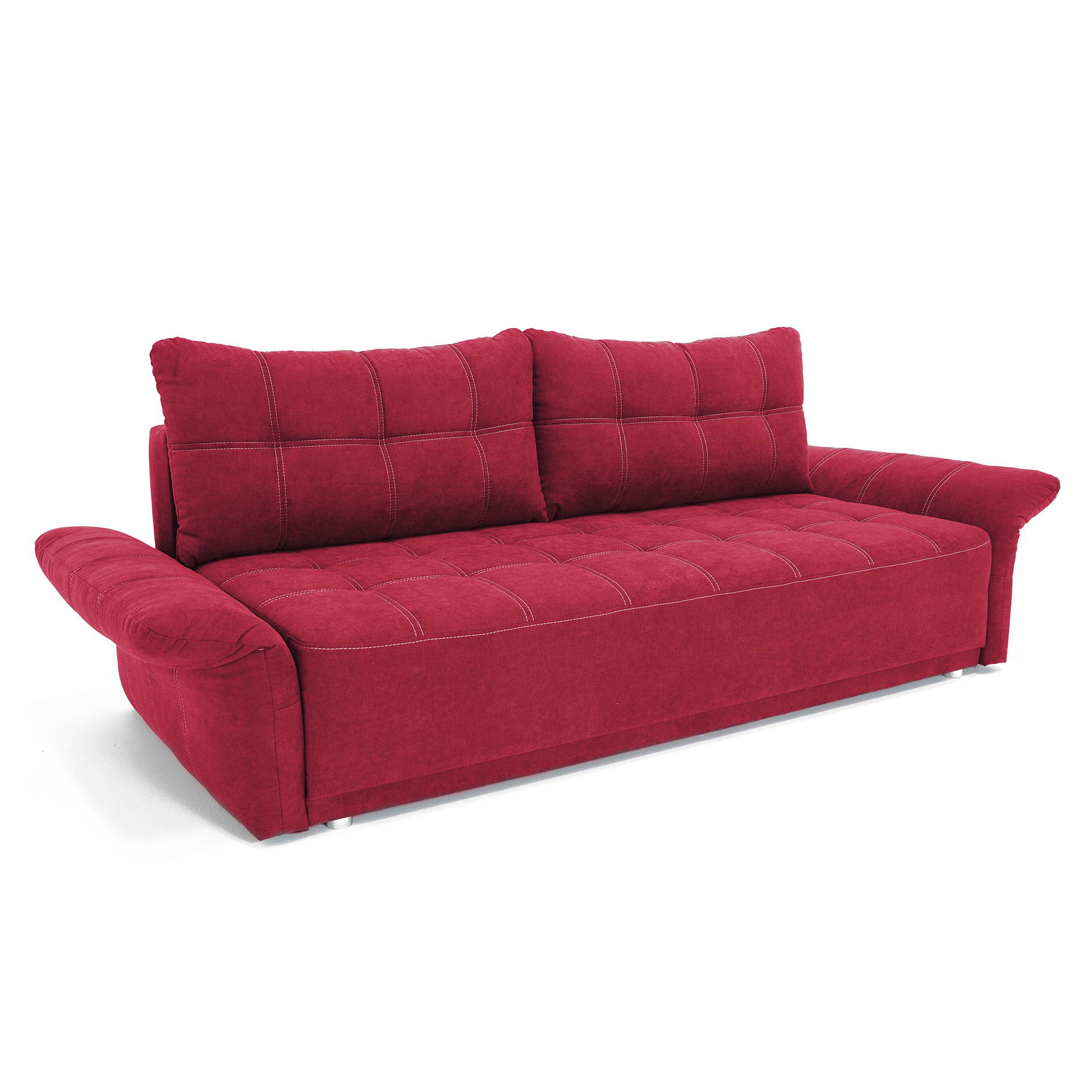 Schlafsofa - rot - regulierbare Armlehnen
