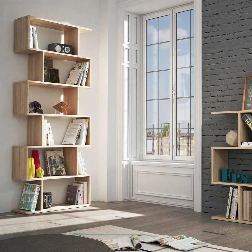 CALICOSY - Boekenkast ATHENA - Ambachtelijke eik - 192x80x24 cm