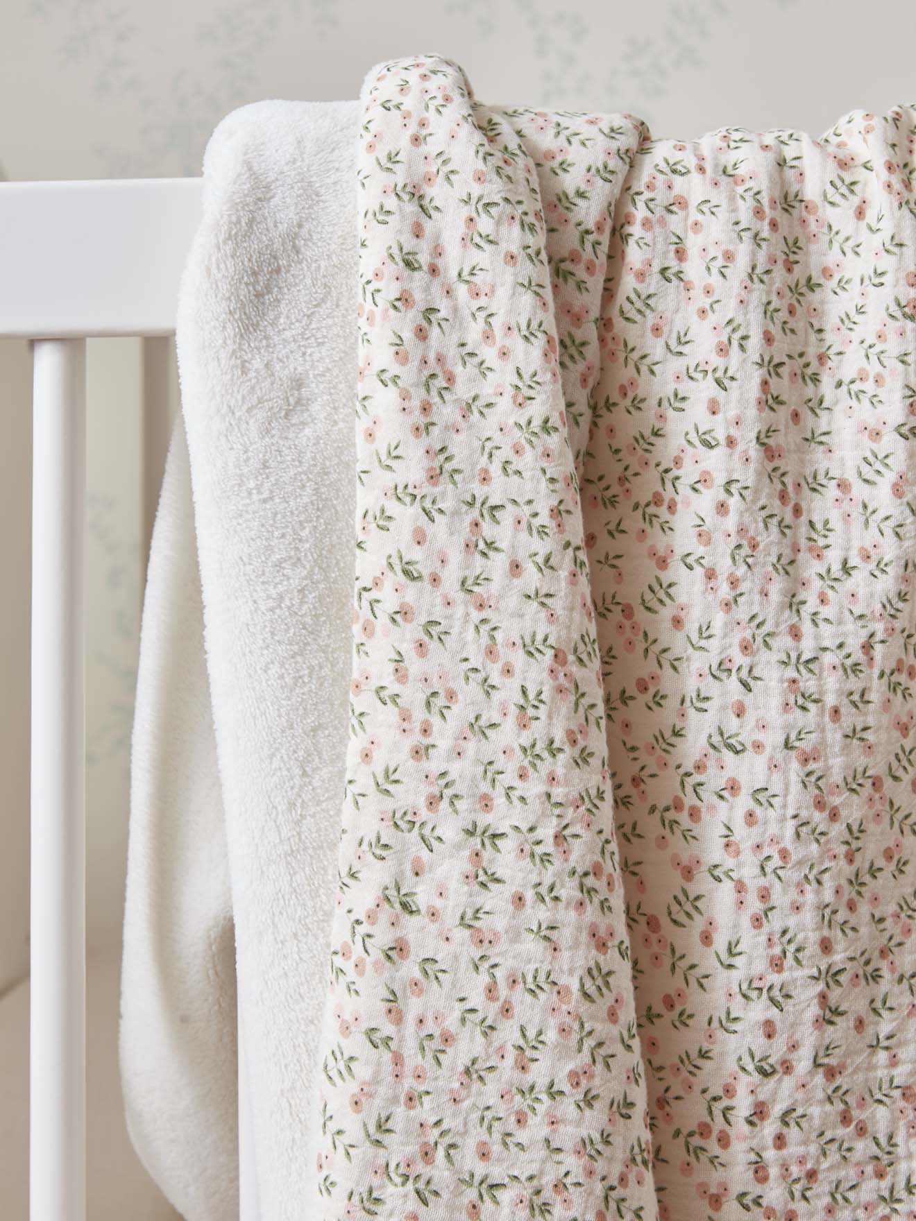 Plaid bébé gaze de coton et micro-polaire