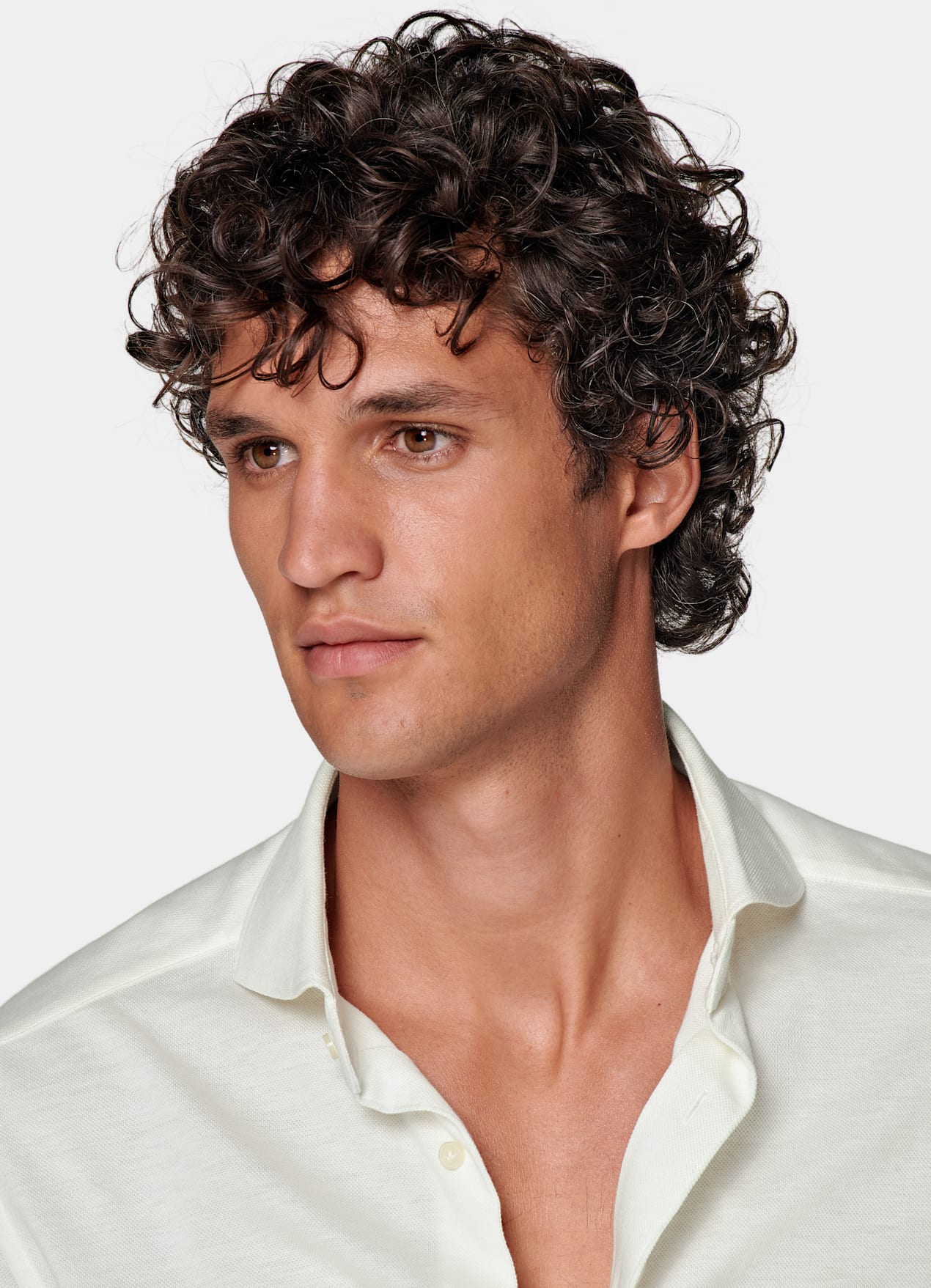 Chemise coupe très ajustée blanc cassé