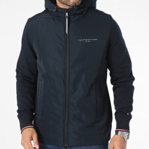 Veste Zippée Capuche Mix Media 4253 Bleu Marine