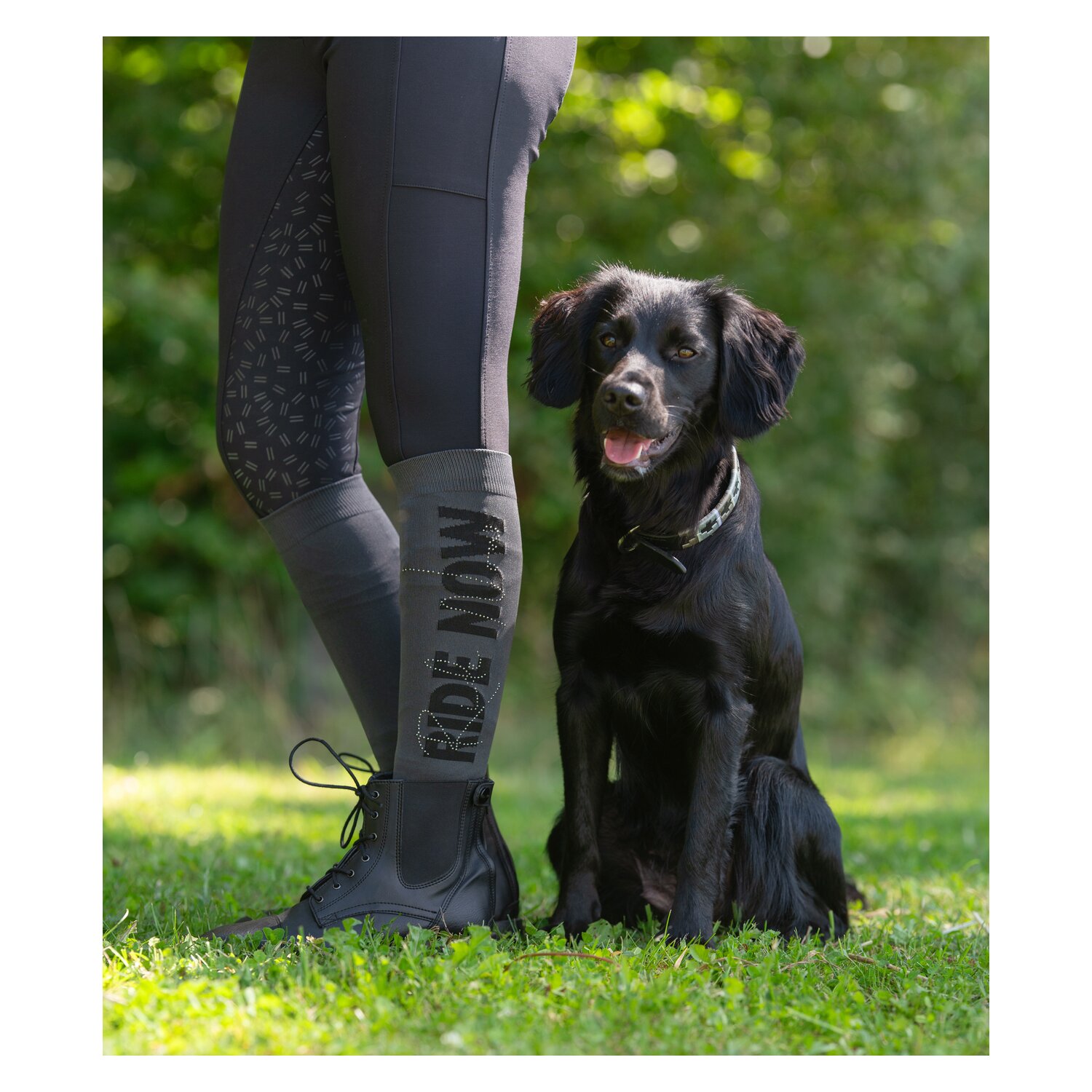 RIDE now Thinsocks mit Glitzerschriftzug - black/anthrazit