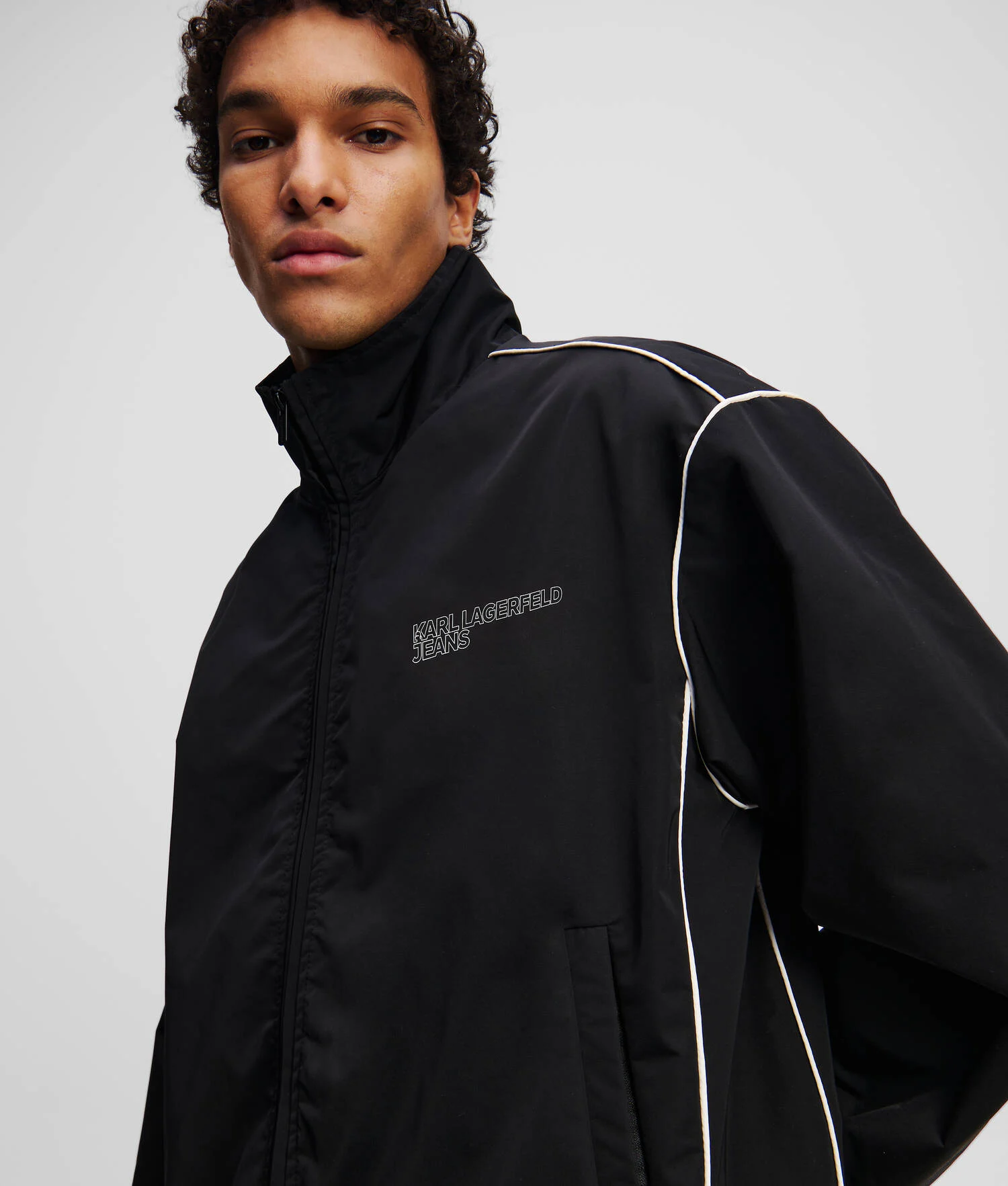 VESTE À PASSEPOIL AVEC LOGO KLJ - Noir