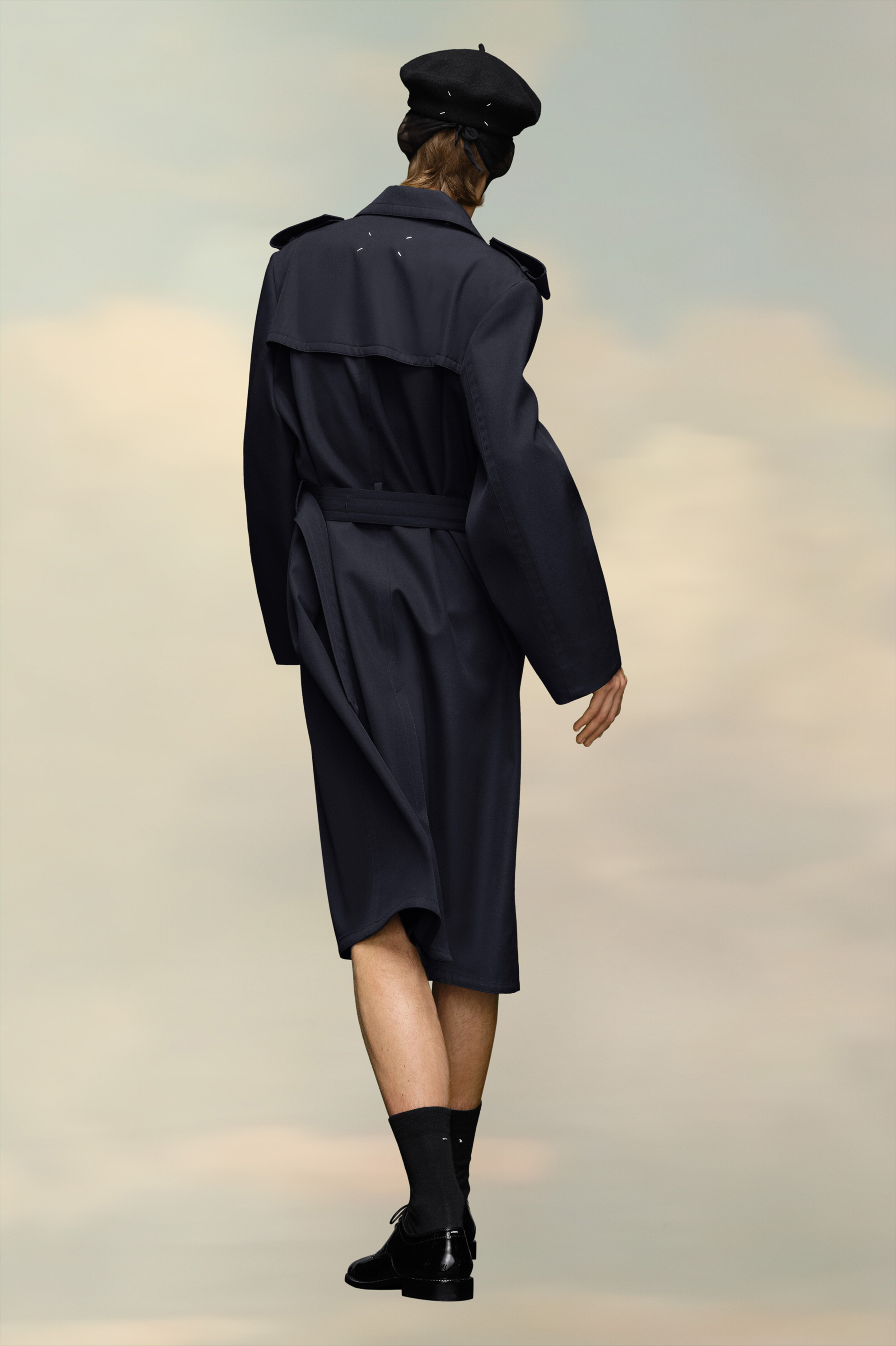 Trench-coat ceinturé Bleu Navy
