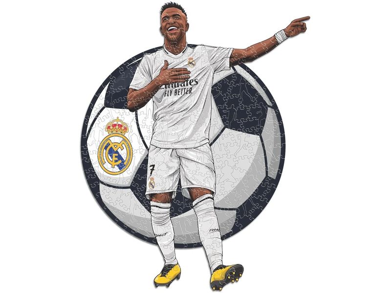Iconic Puzzle Vinicius Jr. - Real Madrid Offizielles Holzpuzzle, Grösse M