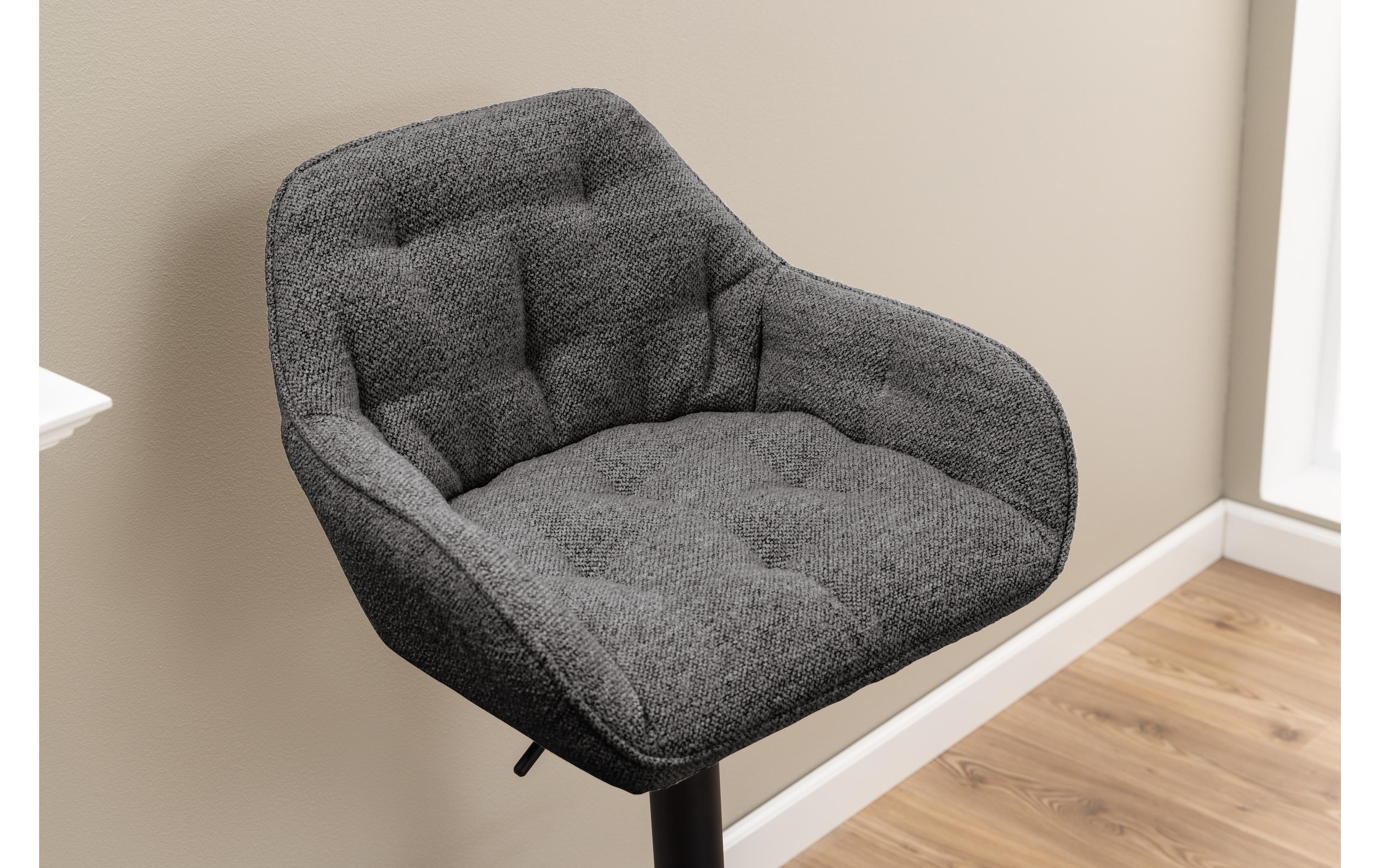 Barhocker Brooke, 2 Stück, 52 x 109 cm, Anthrazit<br>Barstühle mit feinem Steppdetail