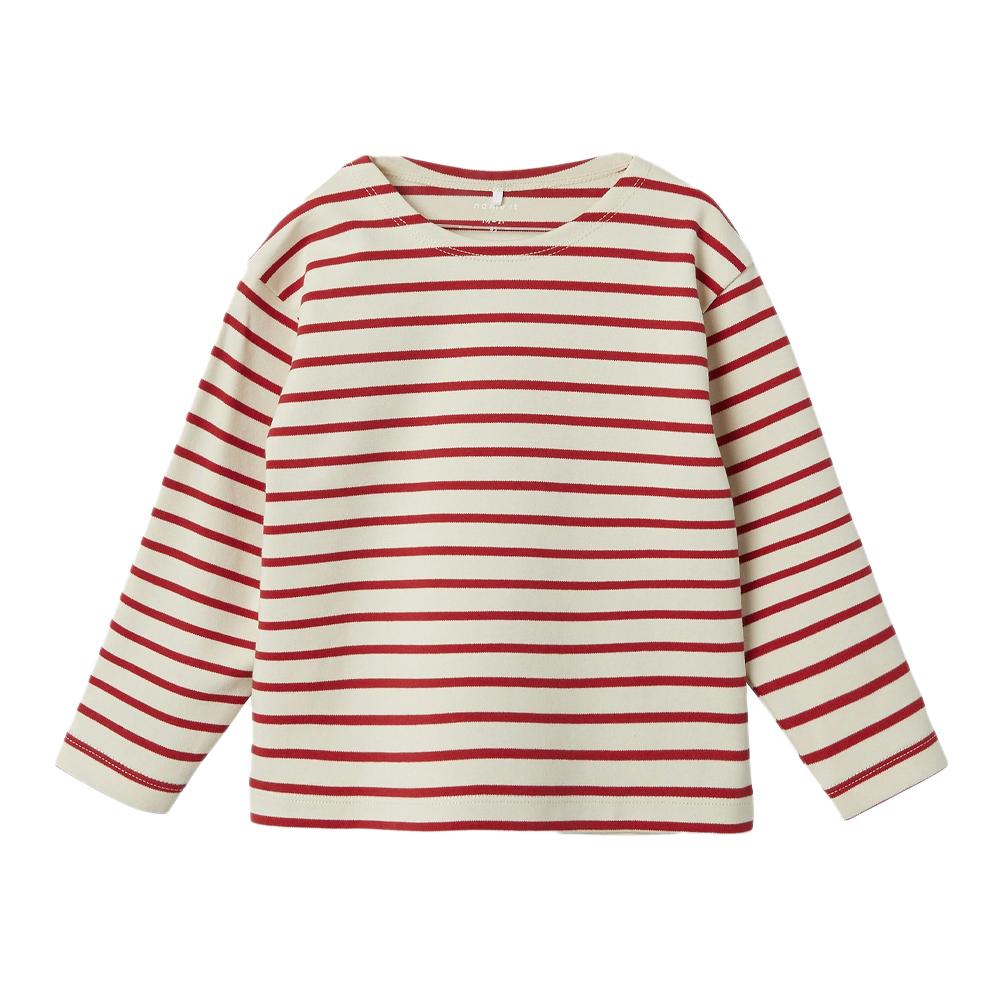 Name it T-Shirt Manches Longues Blanc/Rouge Fille Name it Floa
