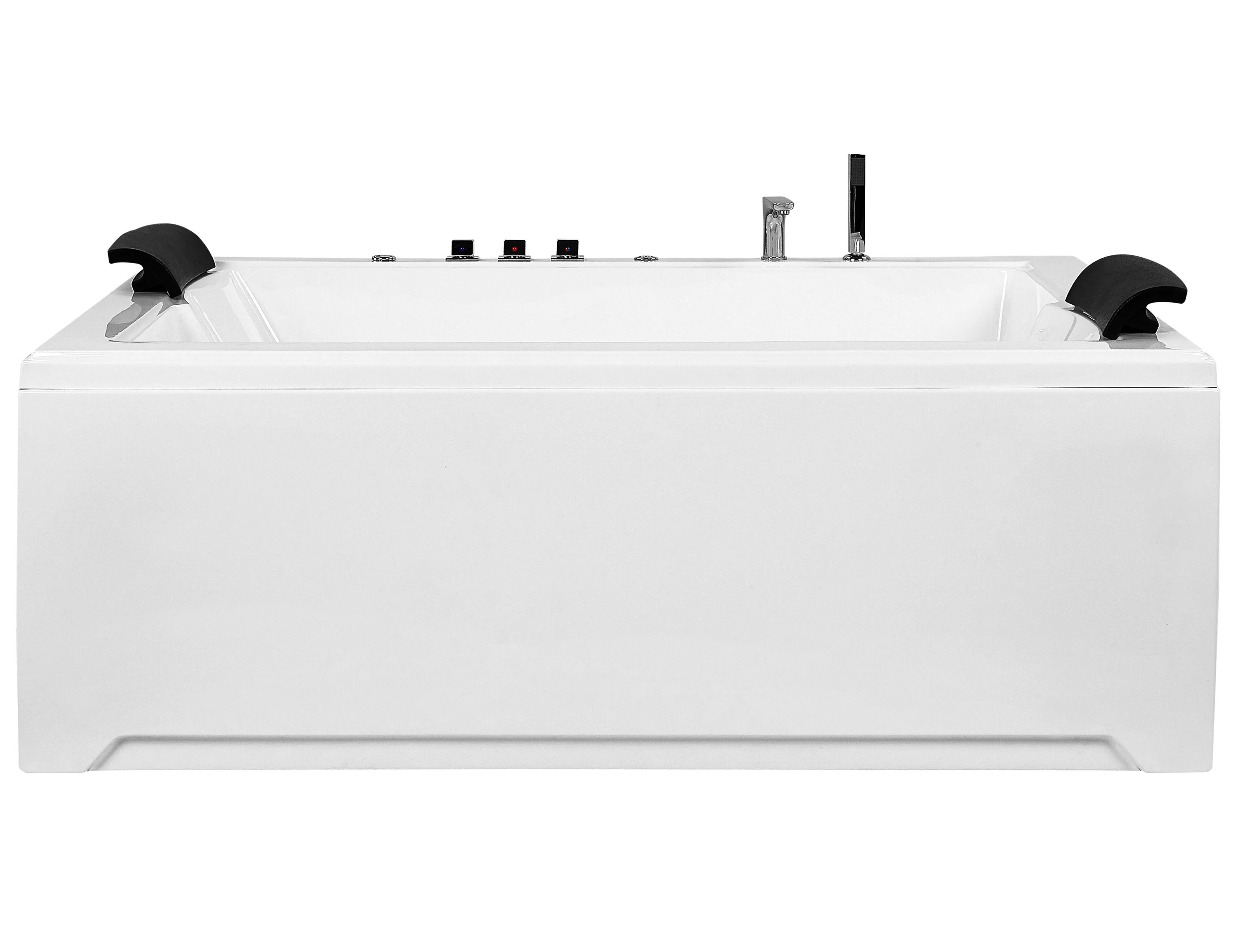 Hoek bubbelbad met LED SALAMANCA 183 x 142 cm Wit