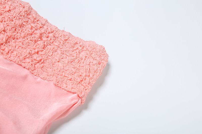 Weaveal - Set: Effen top met gerimpeld paneel + mini-kokerrok met middelhoge taille