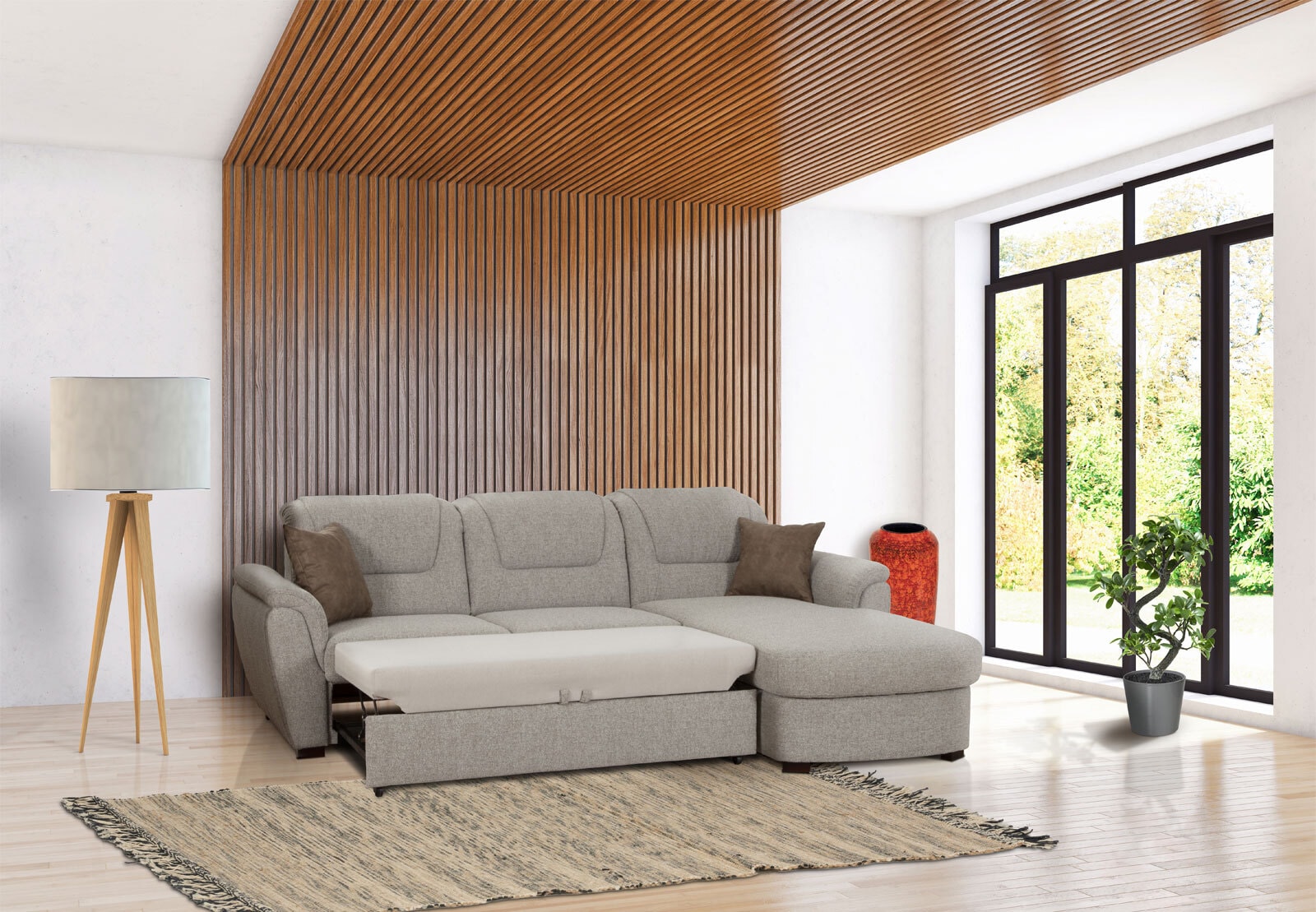 Ecksofa Modena 274x94x198 cm beige