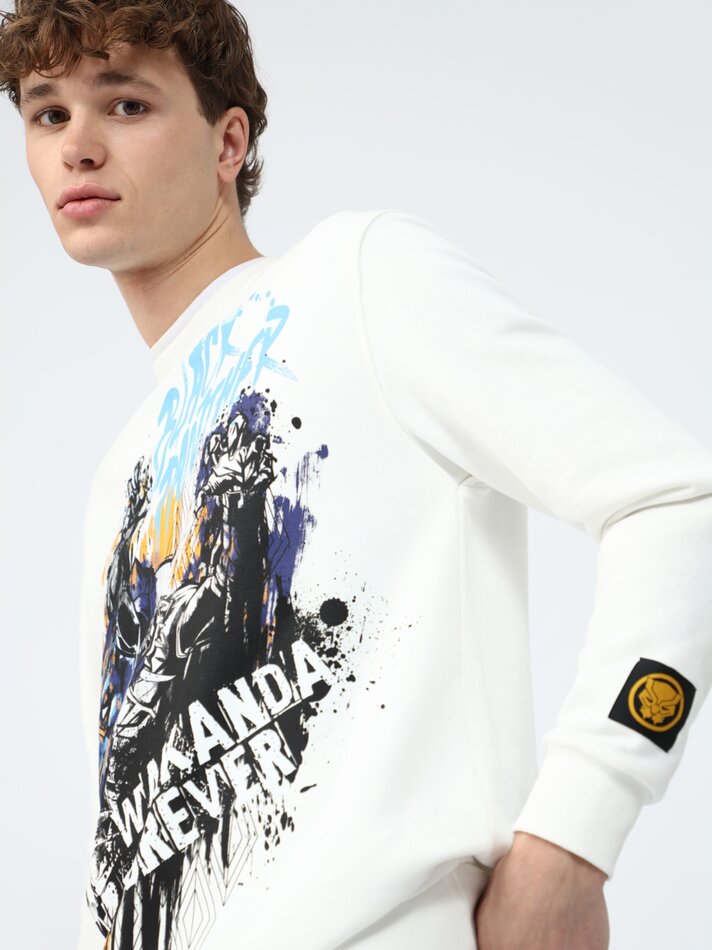 Moletom Pantera Negra Marvel - Off-White