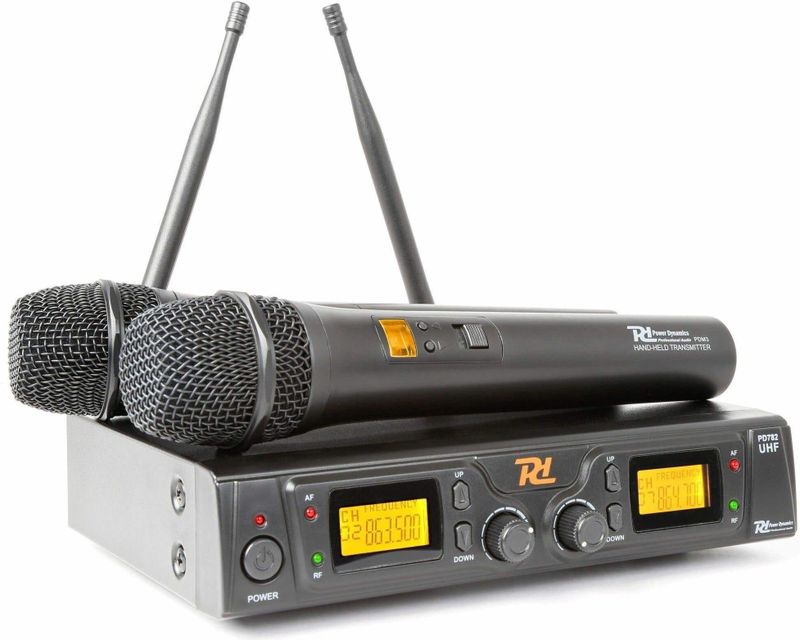 Power Dynamics PD782 Draadloos Microfoon Systeem UHF 2x 8-Kanaals Microfoons