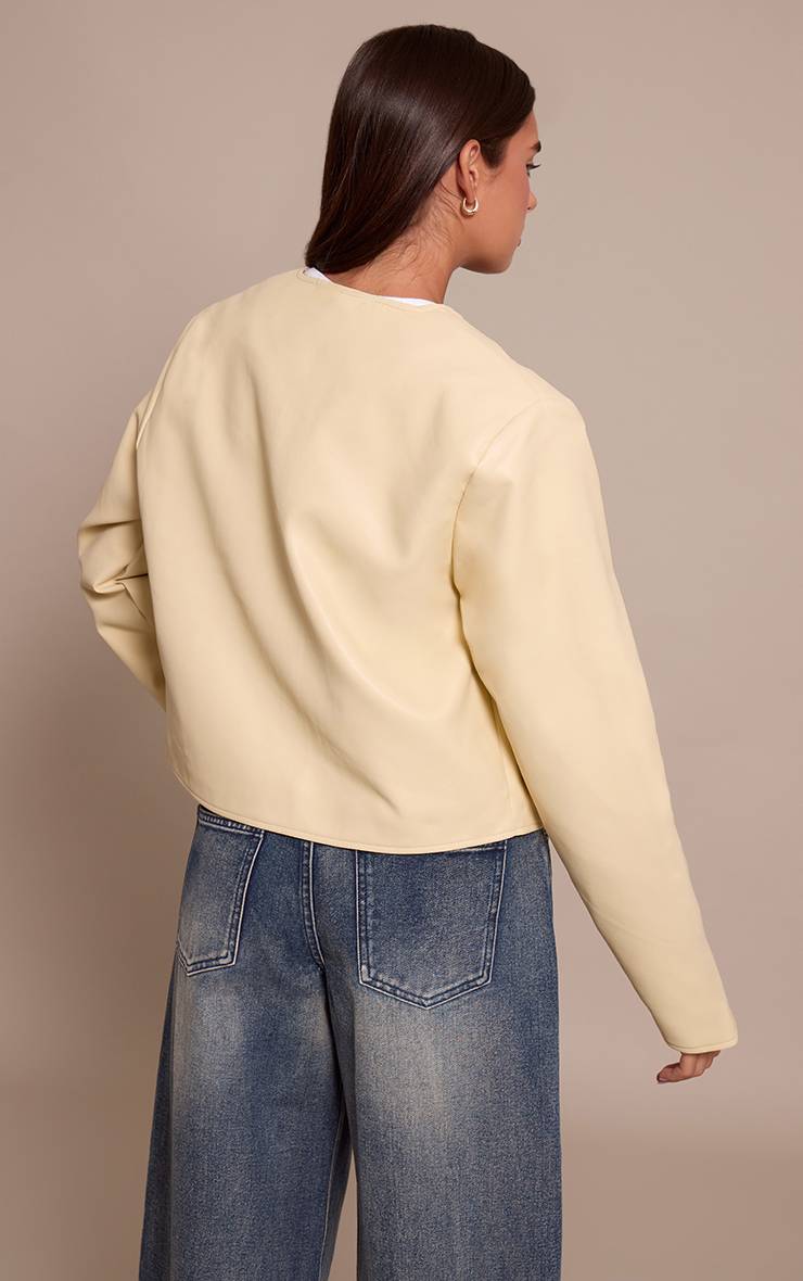 Butter Cream Veste En Synthétiquecuir Crème Avec Détails De Poches