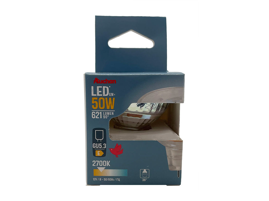 LÂMPADA LED AUCHAN GU5.3 50W LUZ AMARELA