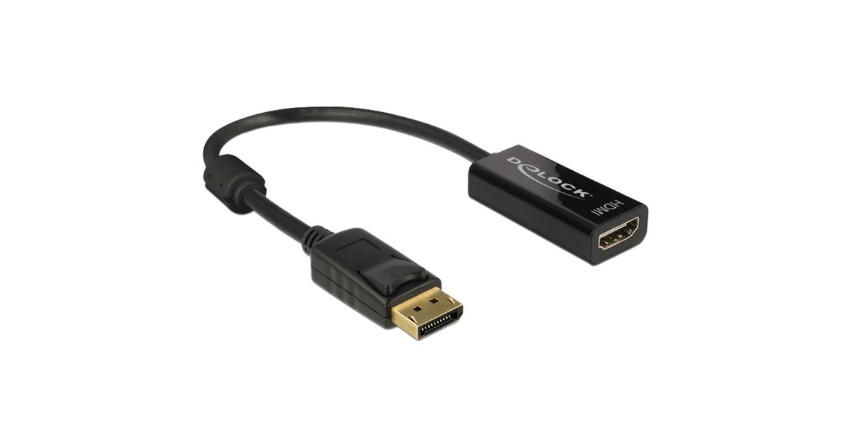 DeLOCKDisplayPort 1.2 > HDMI adapter  (Zwart, 0,2 meter, 4K)