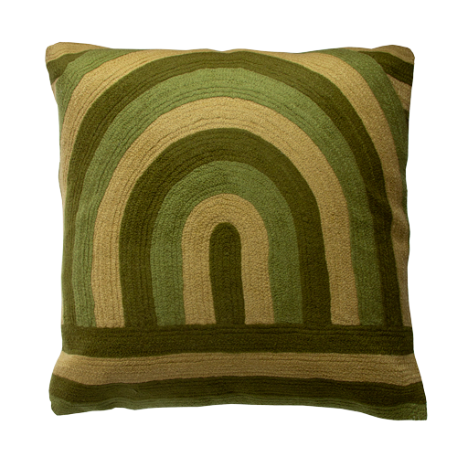Kussen linnen/wool Arch mossgreen