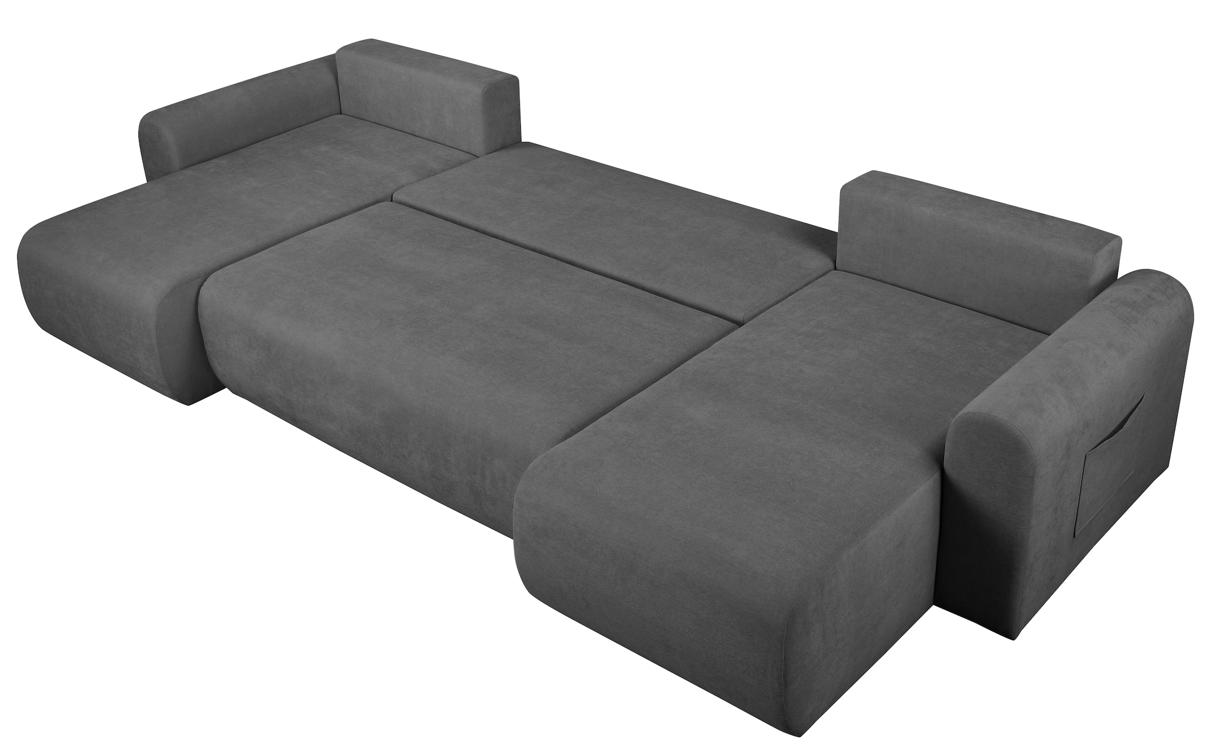GOODproduct Wohnlandschaft »JONAA, 311 cm, U-Form, Schlafsofa, Boxspringfederung, Cord u. Struktur« 133/270cm, Bettkasten, Seitentaschen, Cord und Struktur