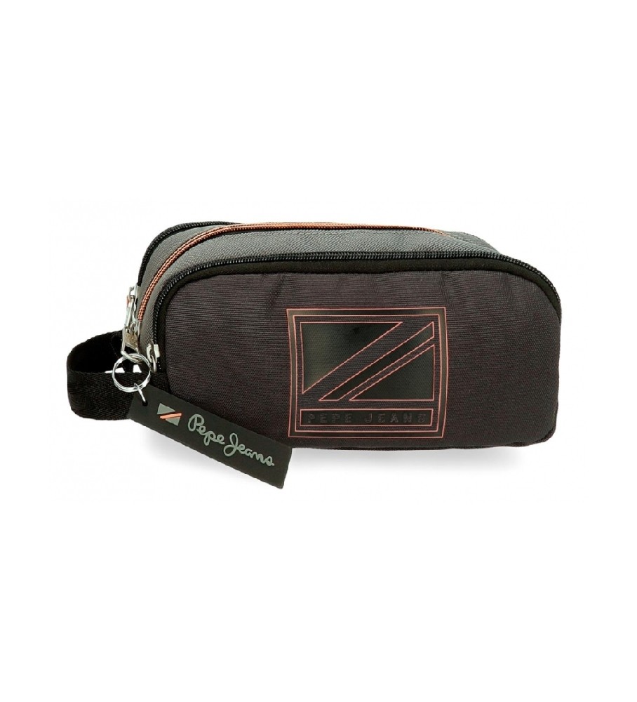 Estojo para lápis Pepe Jeans Cody com três zíperes, verde.