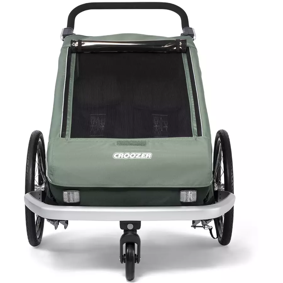 CROOZER Kinderfahrradanhänger Kid Vaaya 2 Jungle green inklusive Wheelblades