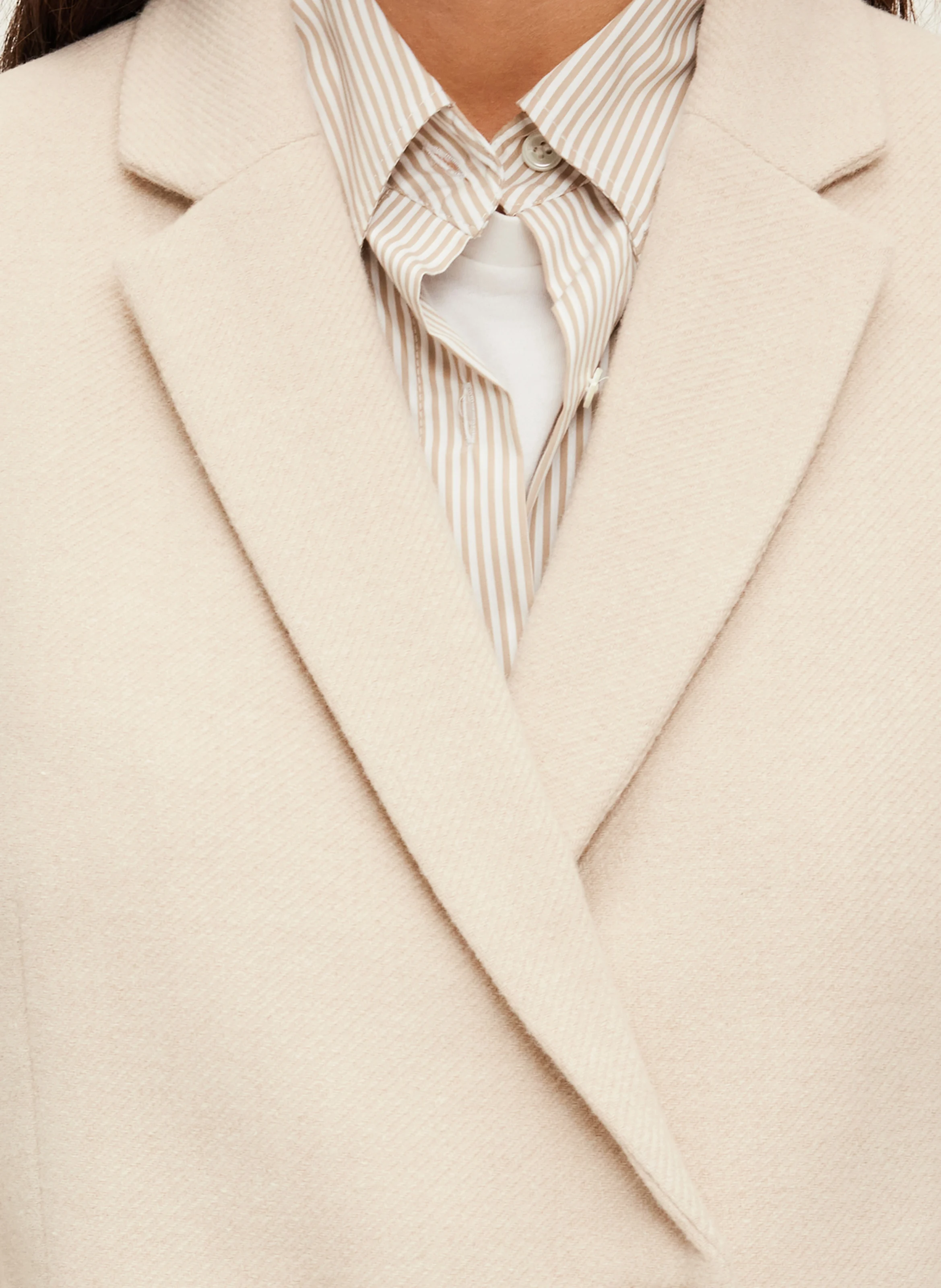 MAGALIE - Blazer boutonnage croisé en laine mélangée | Beige