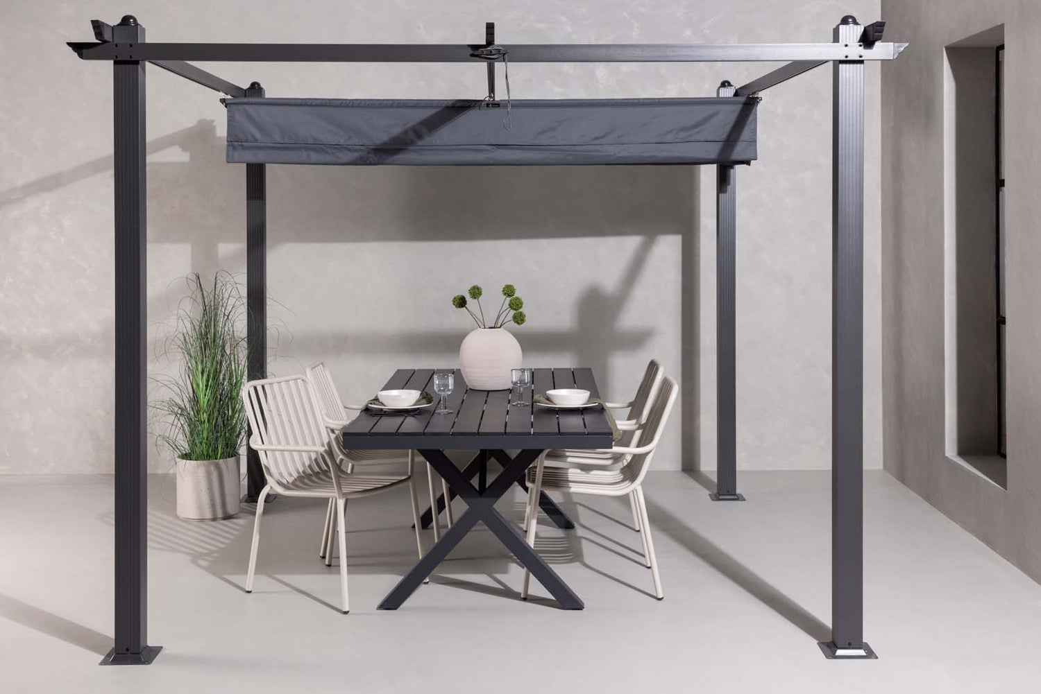 Lazio pergola grijs. 295X295X248cm