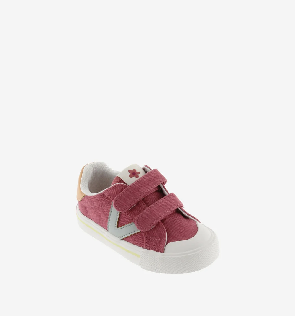 TRIBU TOILE CUIR Baskets sport en toile couleur pour enfant FRESA