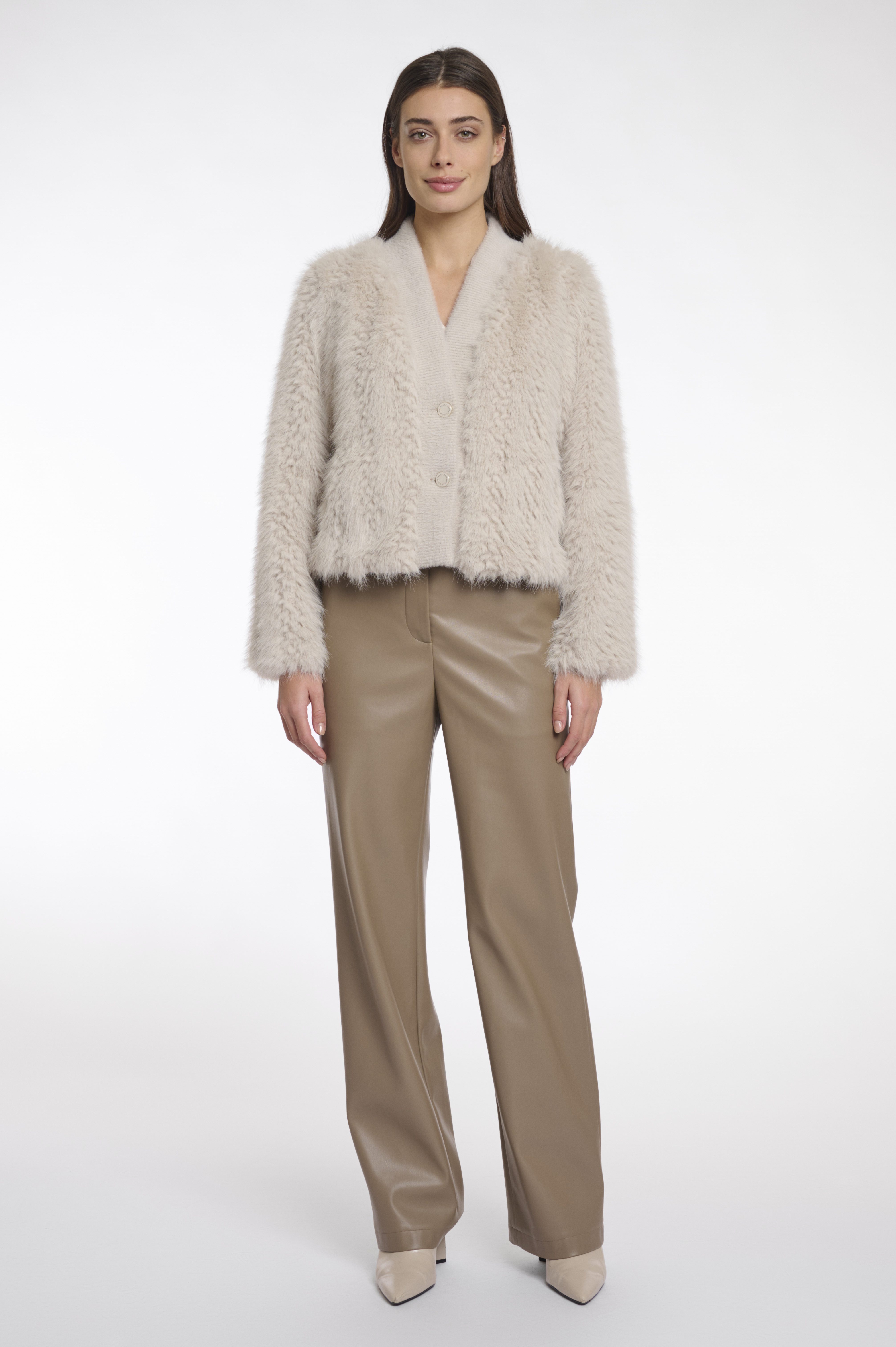 Rino & Pelle - Chaimae Short Faux Fur Jacket - Birch