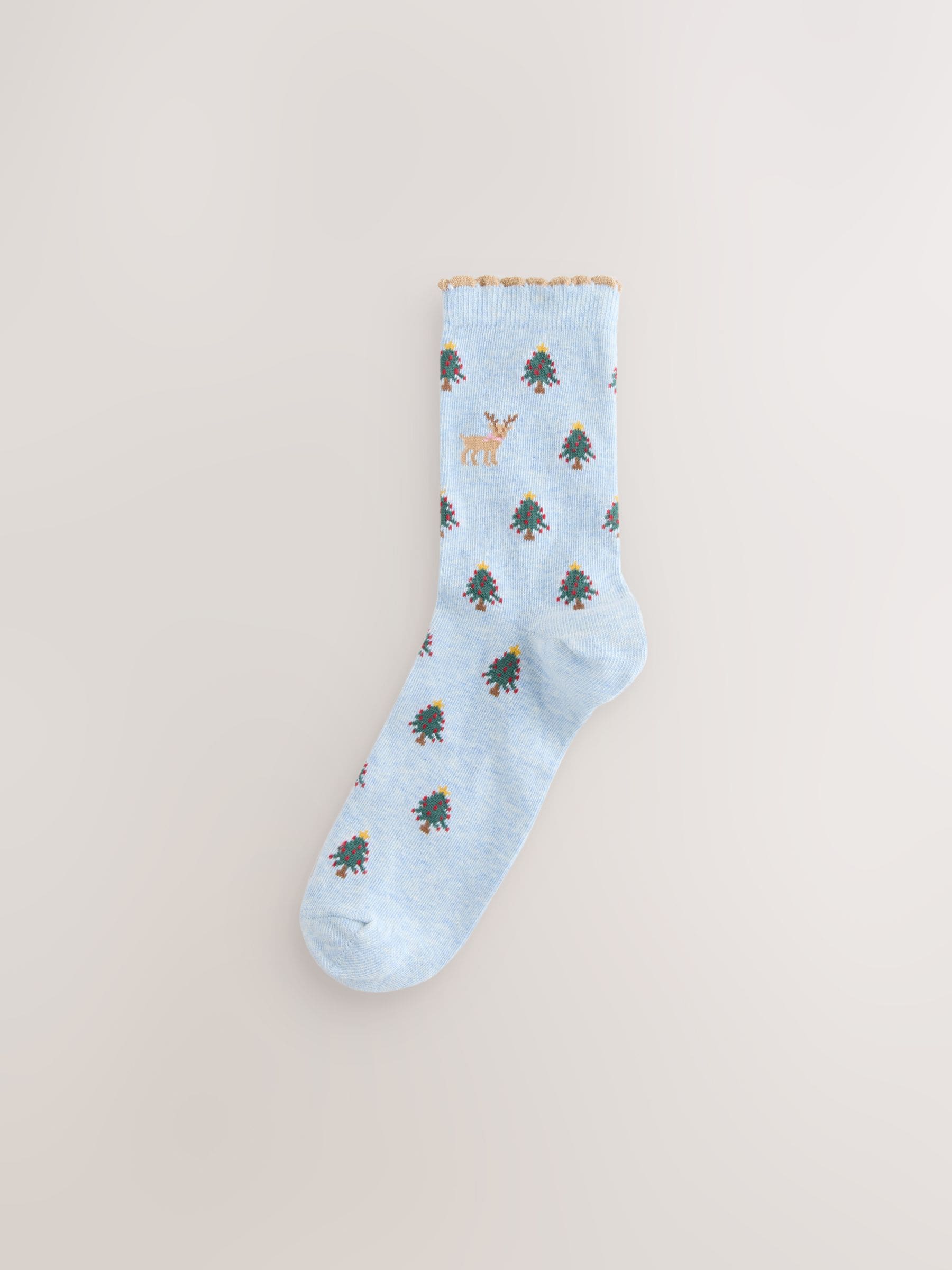 Kerstmis all-over print personage - Set van 4 paar enkelsokken