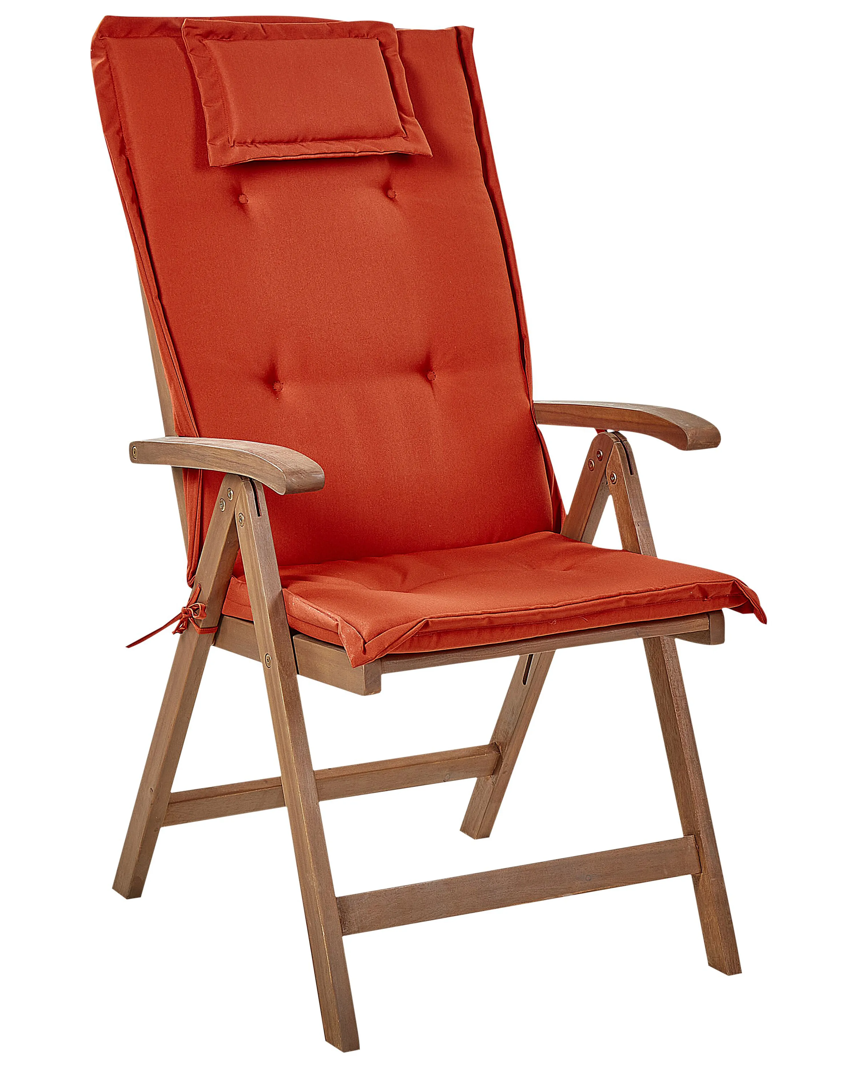 Set van 2 stoelen met zitkussen AMANTEA Acaciahout Rood